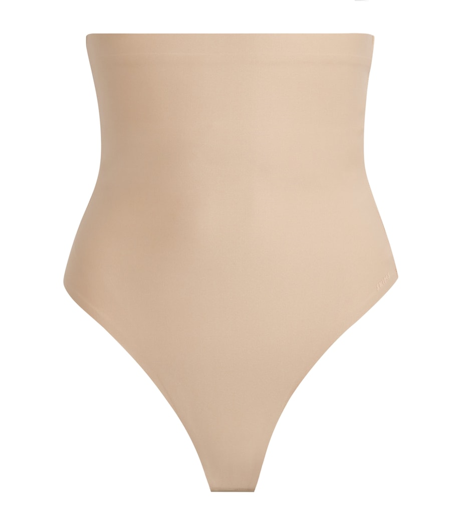 Skims Womens Body Core Sculpt High-Waist Thong Clay Image 1