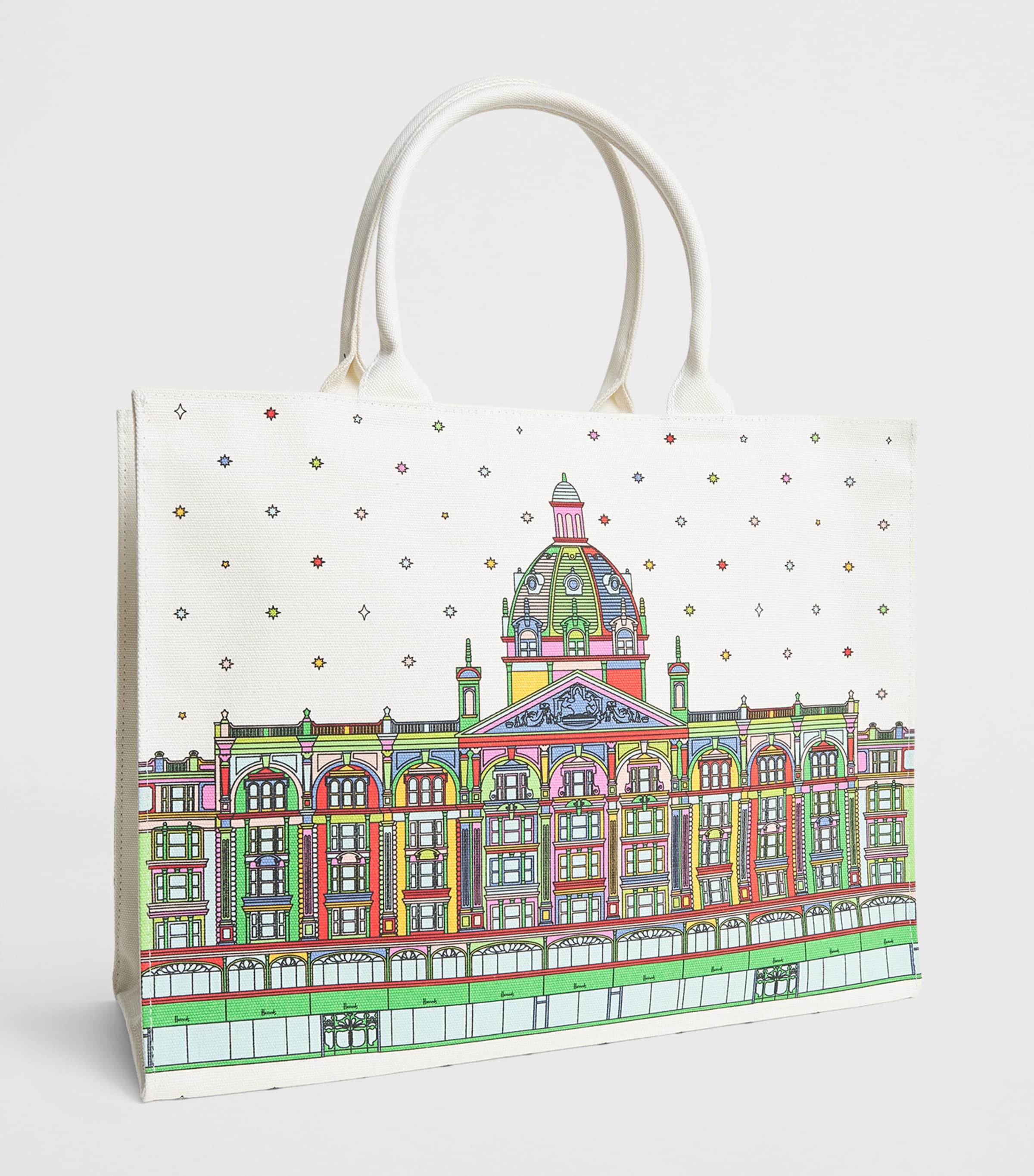 Harrods Multi Canvas Colour-Pop Building Tote Bag | Harrods US