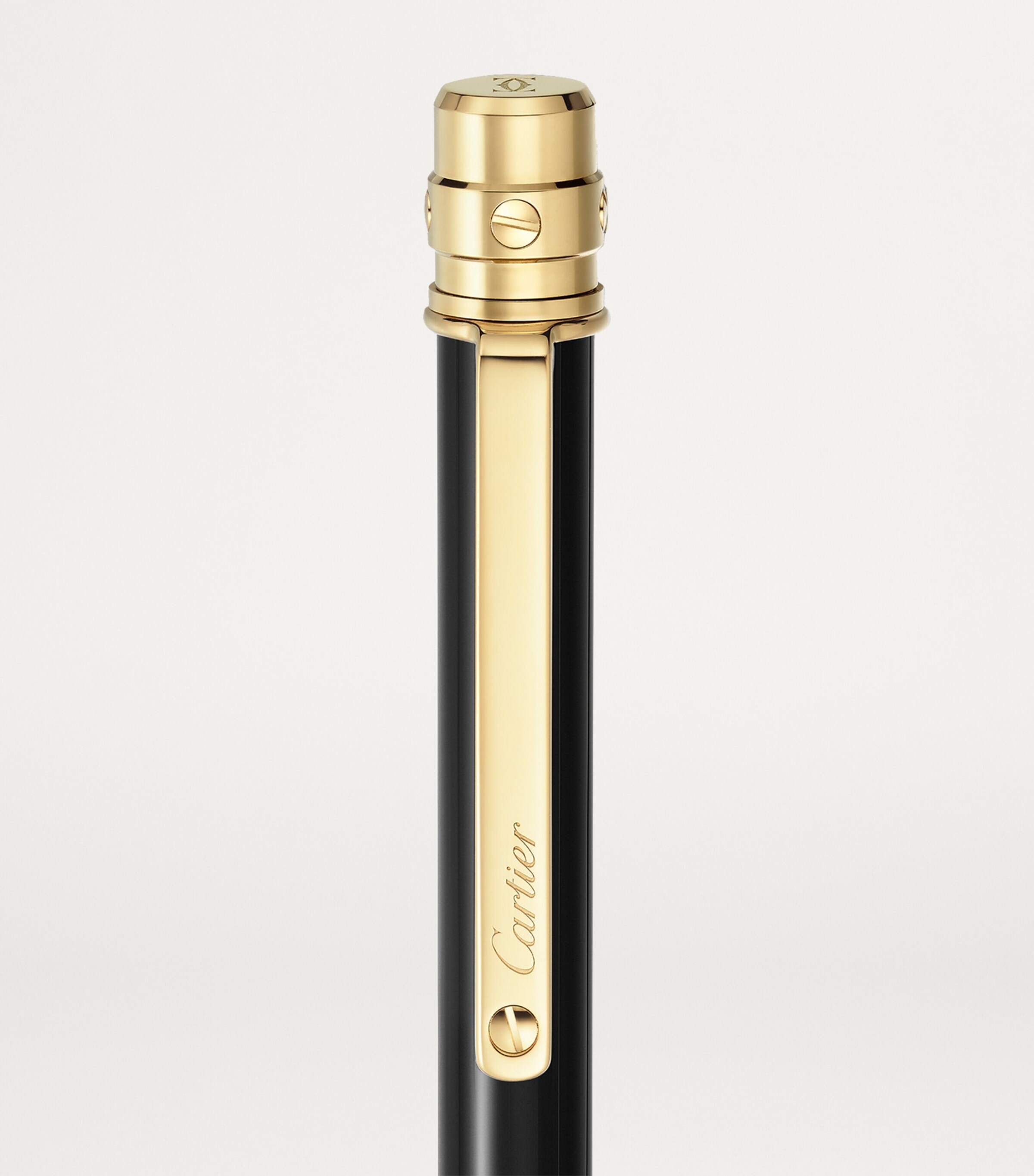 Cartier Santos de Cartier Ballpoint Pen Black & Gold Image 3