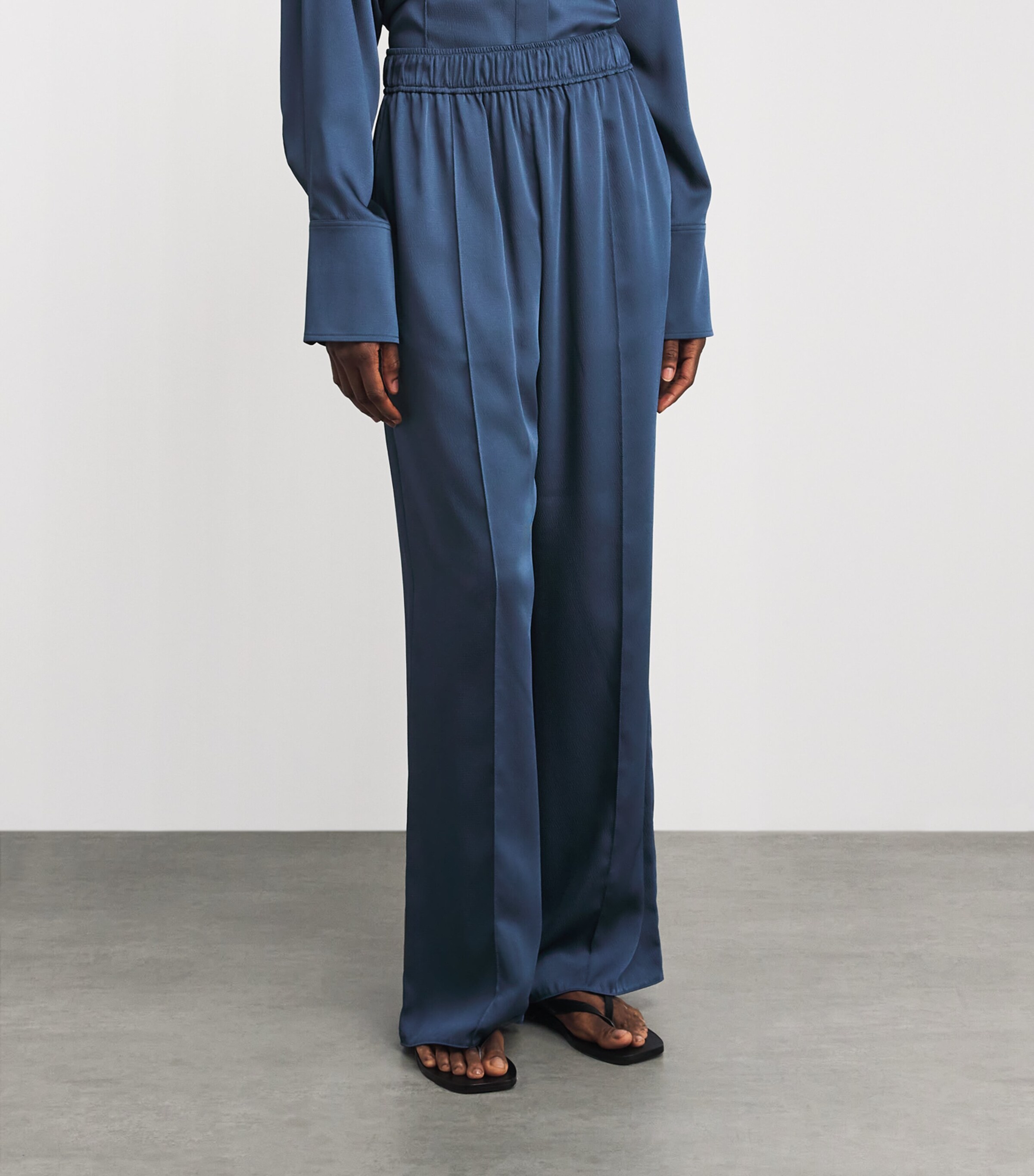 CAMILLA AND MARC Womens Cameo Wide-Leg Trousers Steel Image 4