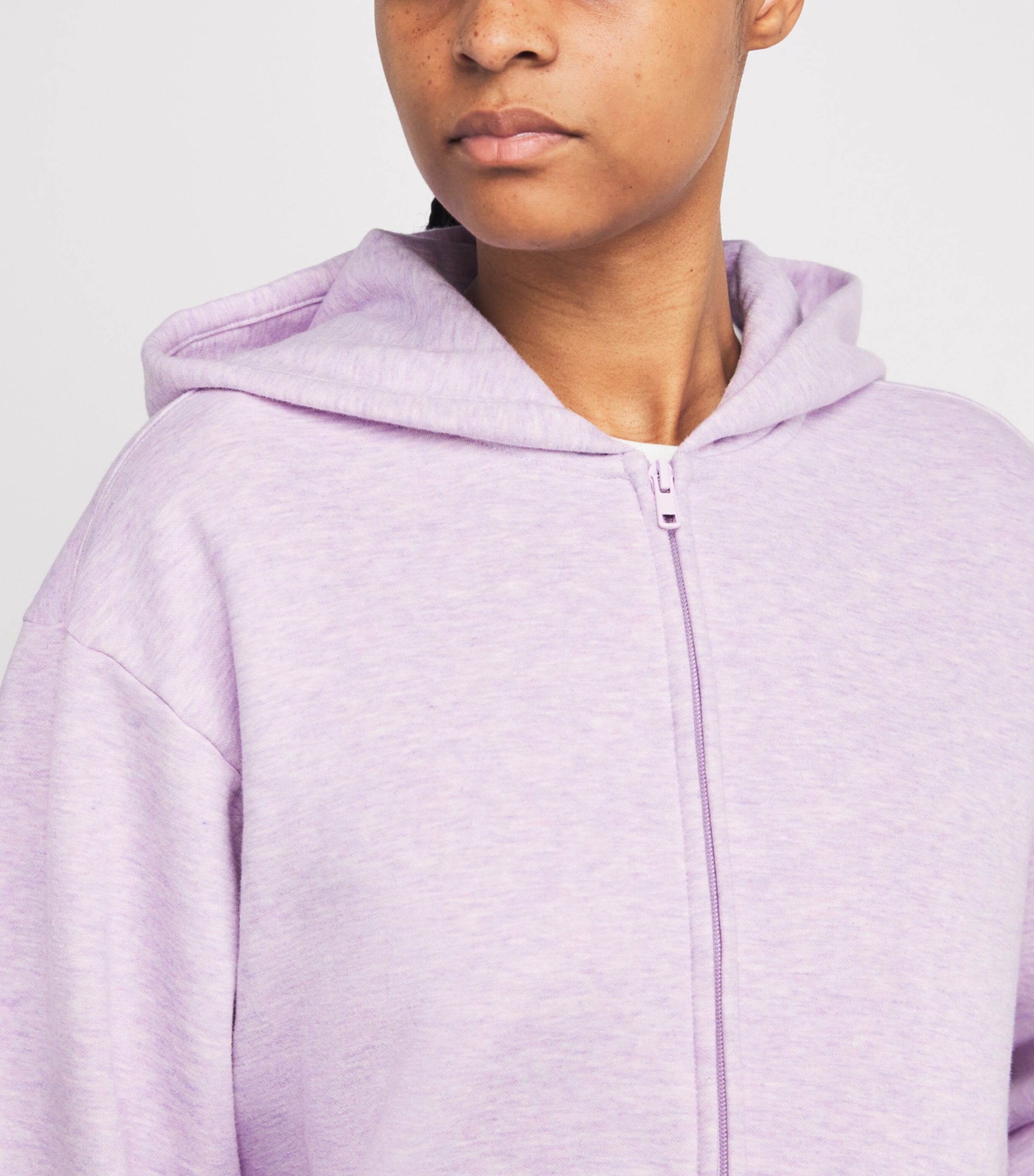 Skims Purple Cotton-Blend Fleece Zip-Up Hoodie | Harrods US