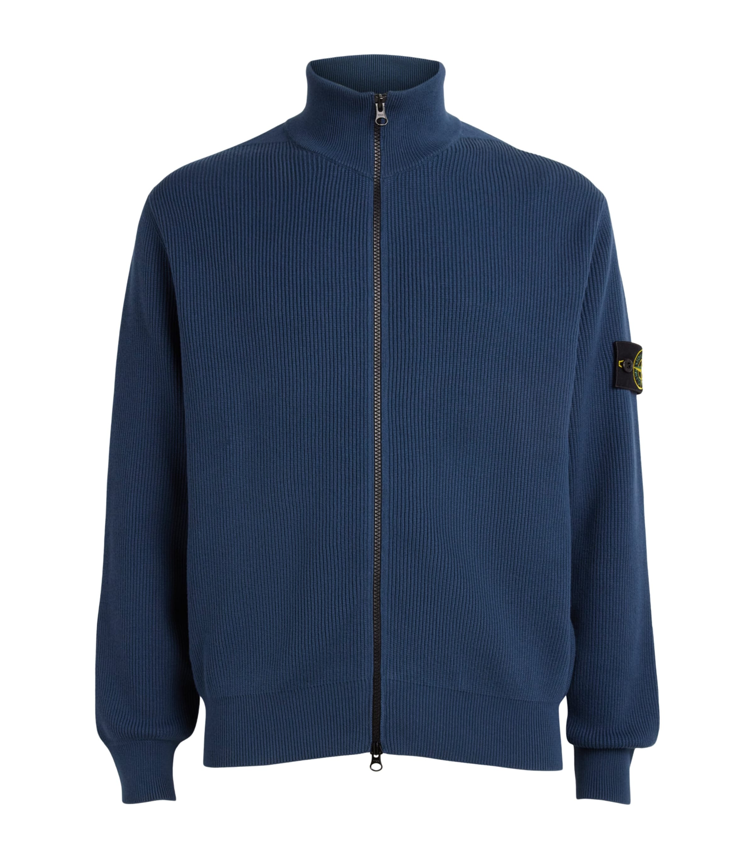 Stone Island Mens Cotton Zip-Up Cardigan Image 1