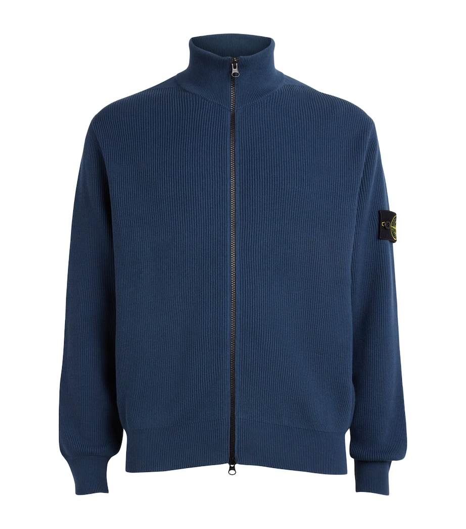 Stone Island Mens Cotton Zip-Up Cardigan Image 1