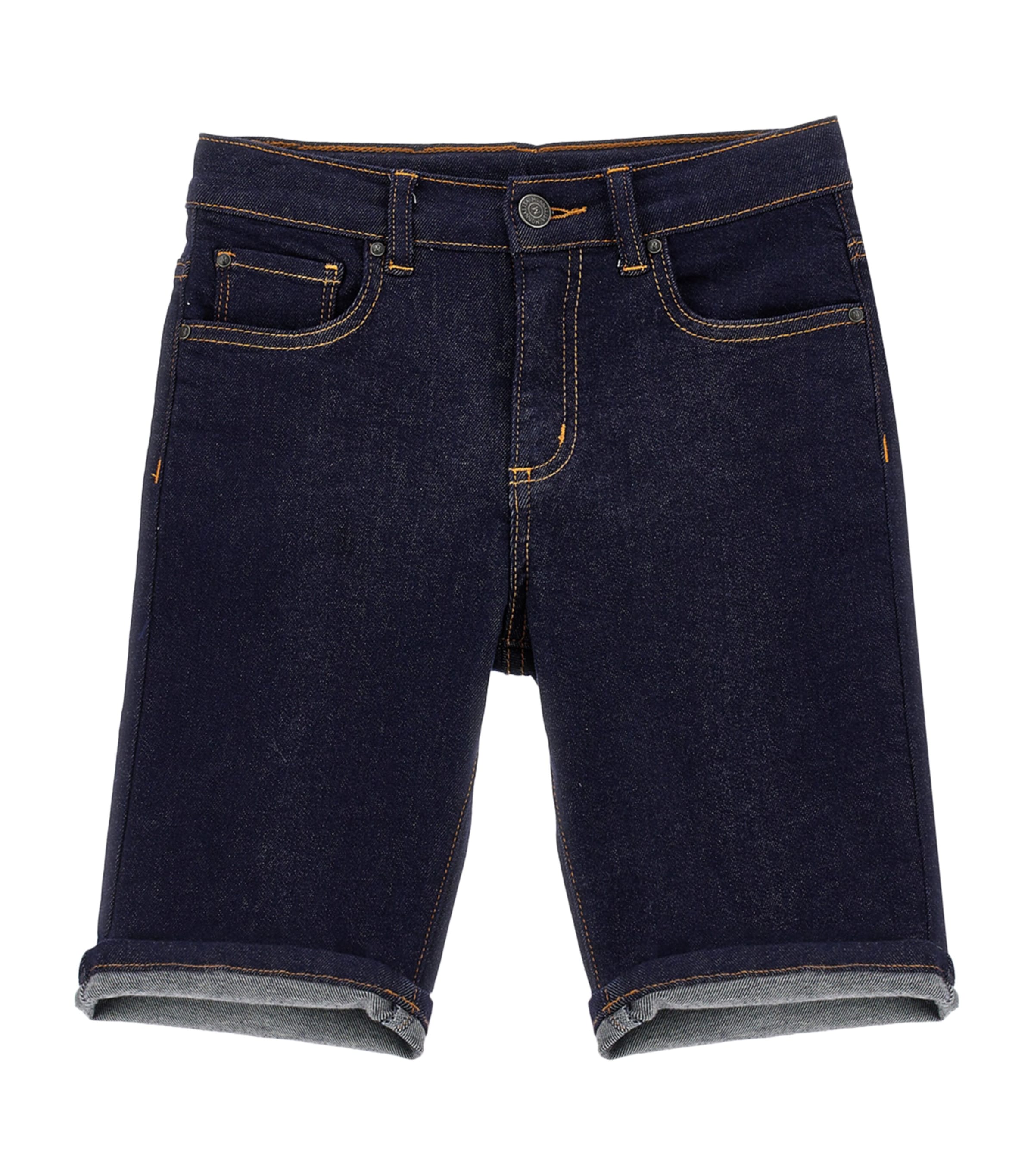 Monnalisa Denim Bermuda Shorts In Navy