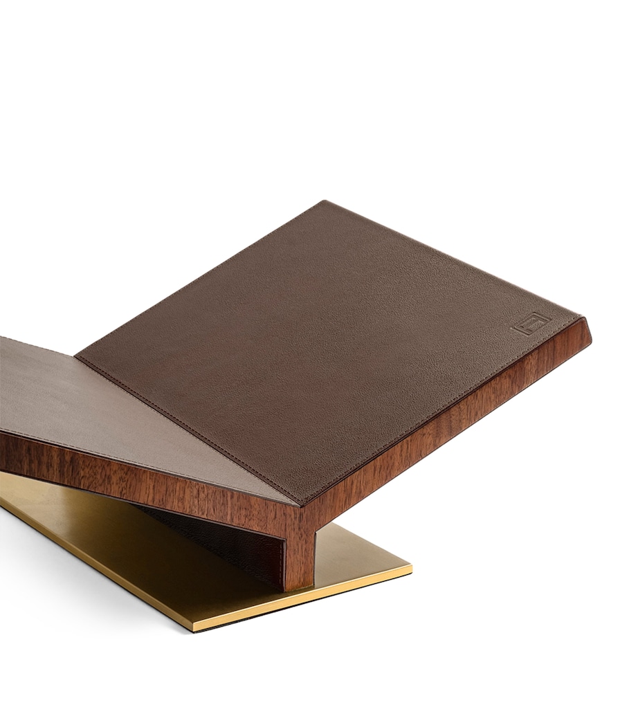 Walnut-Leather Classic Collector Bookstand BROWN Image 2