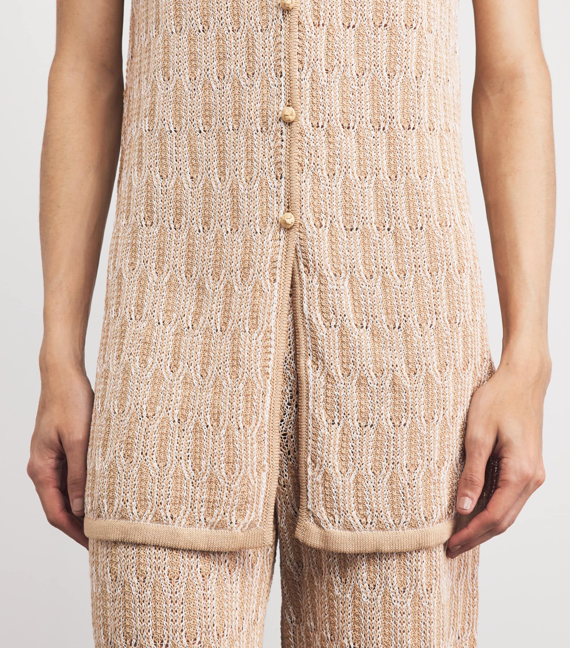 Lafayette 148 Cotton Lace-Knit Cardigan Natum Natural Multi Image 3