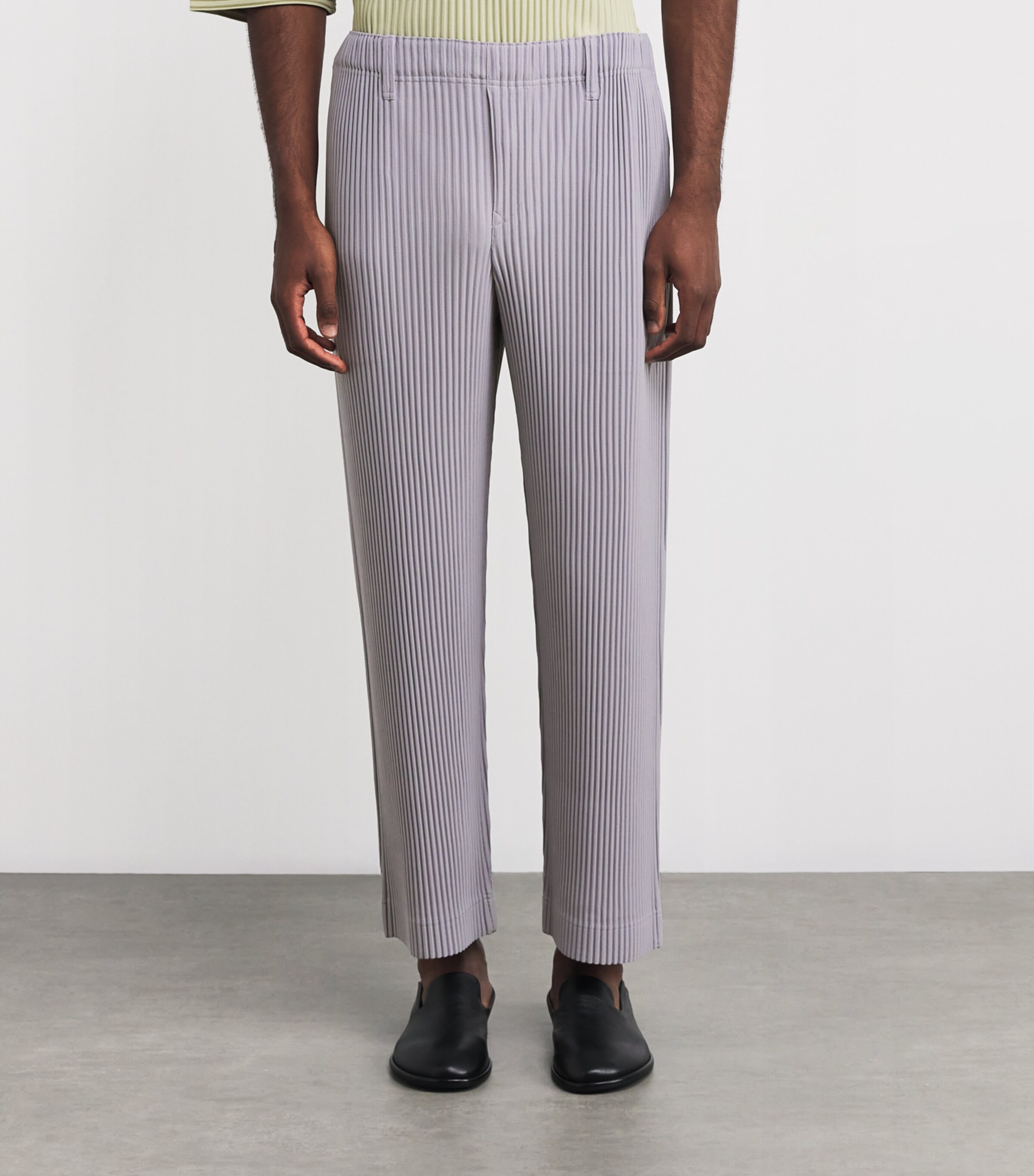 【価格更新】HOMME PLISSE 紫 ストライプ サルエルパンツ サイズ3 Homme Plissé Issey Miyake Purple Pleated Straight Trousers