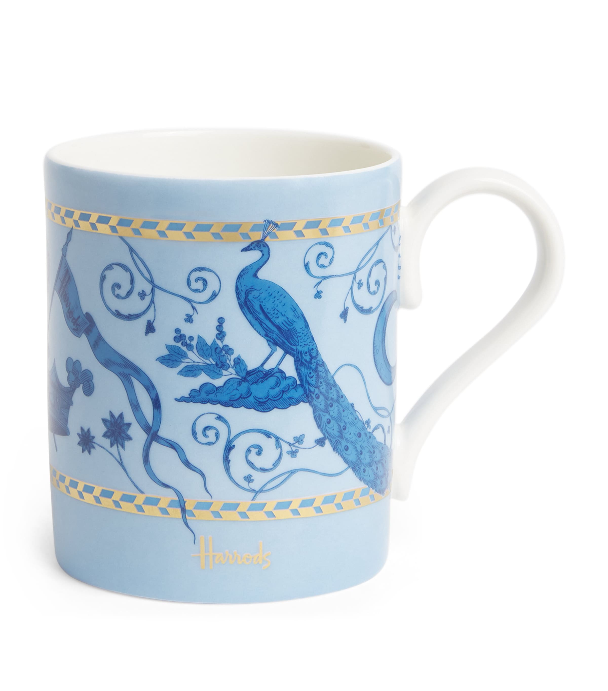 Harrods Bone China Menagerie Mug In Blue