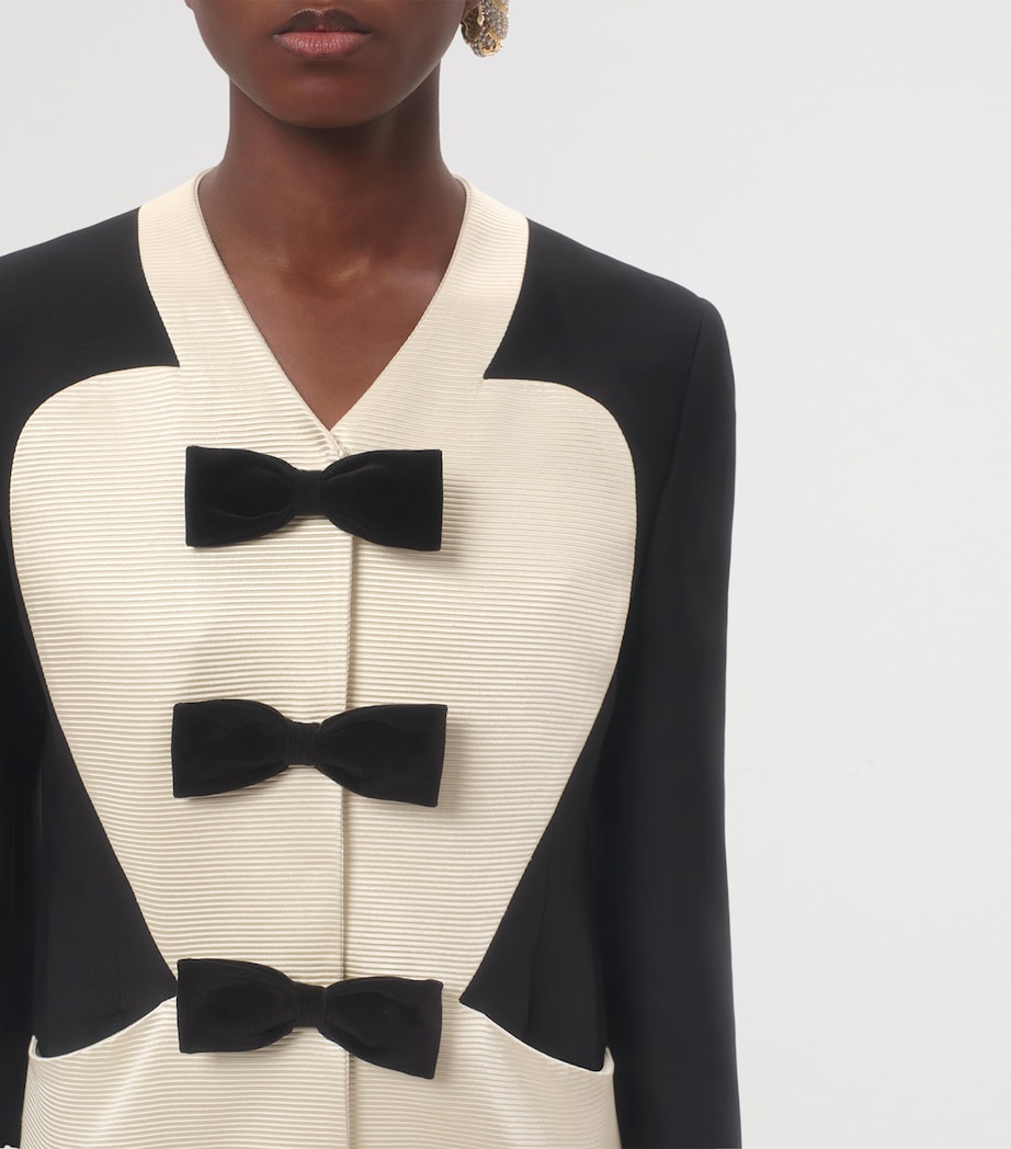 Virgin Wool-Silk Bow-Detail Blazer AUY Image 7