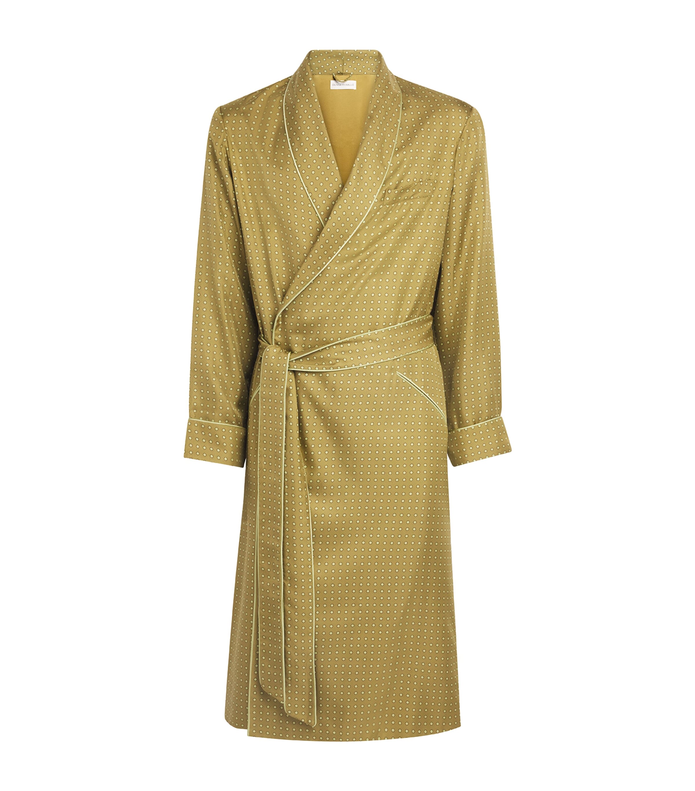 Olivia von Halle Mens Silk Twill Polka Dot Mescal Robe Lucien Image 1