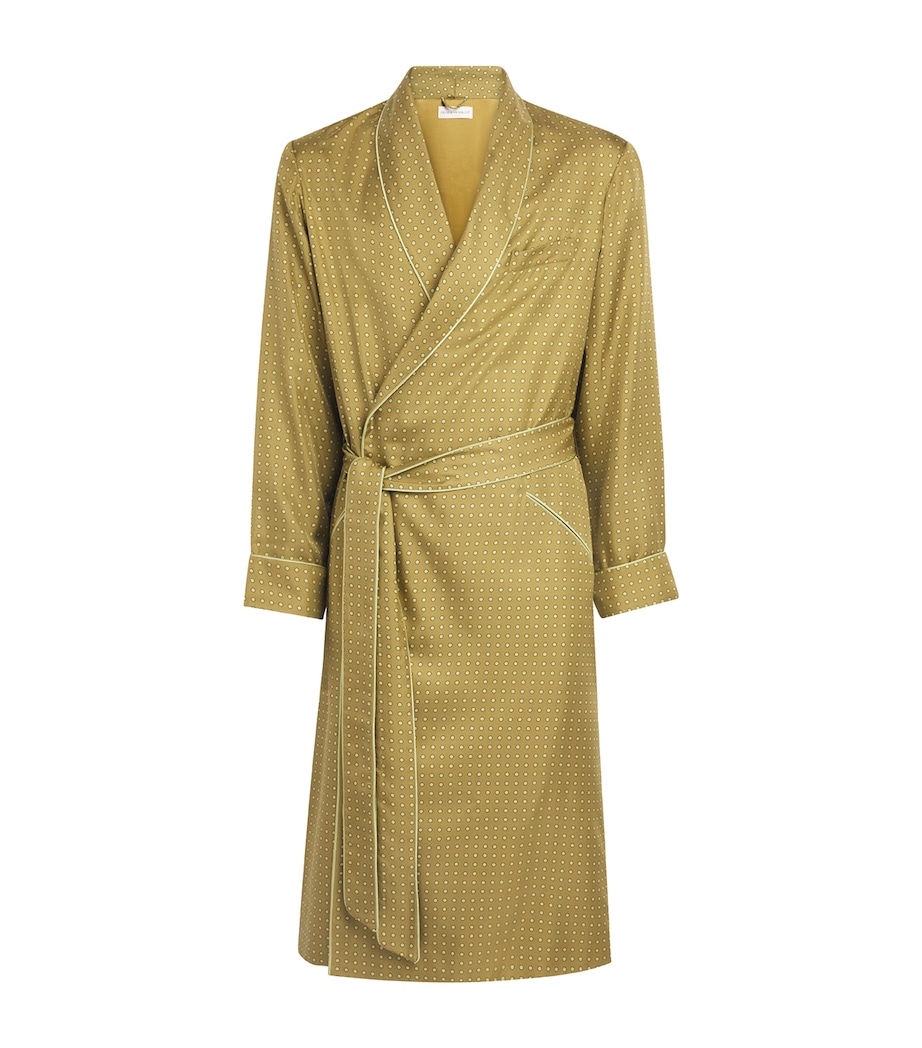 Olivia von Halle Mens Silk Twill Polka Dot Mescal Robe Lucien Image 1