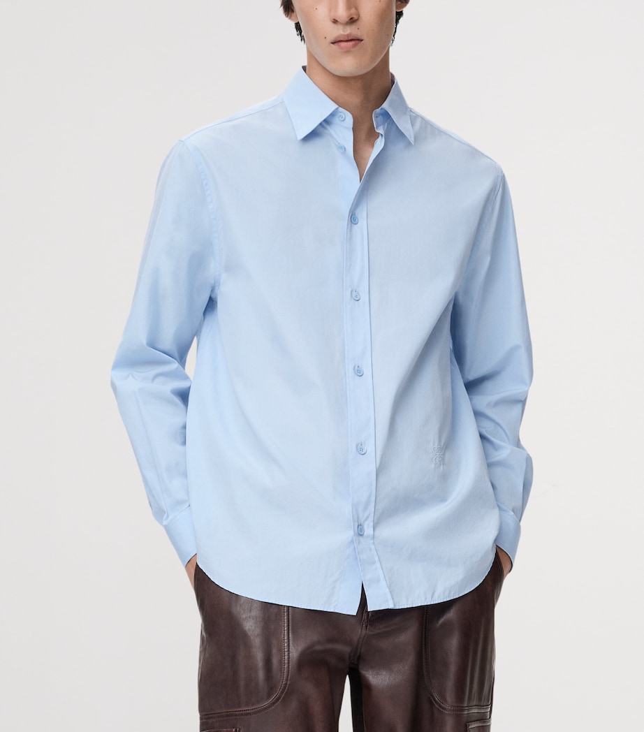 Cotton-Blend Poplin Shirt LIGHT BLUE Image 3