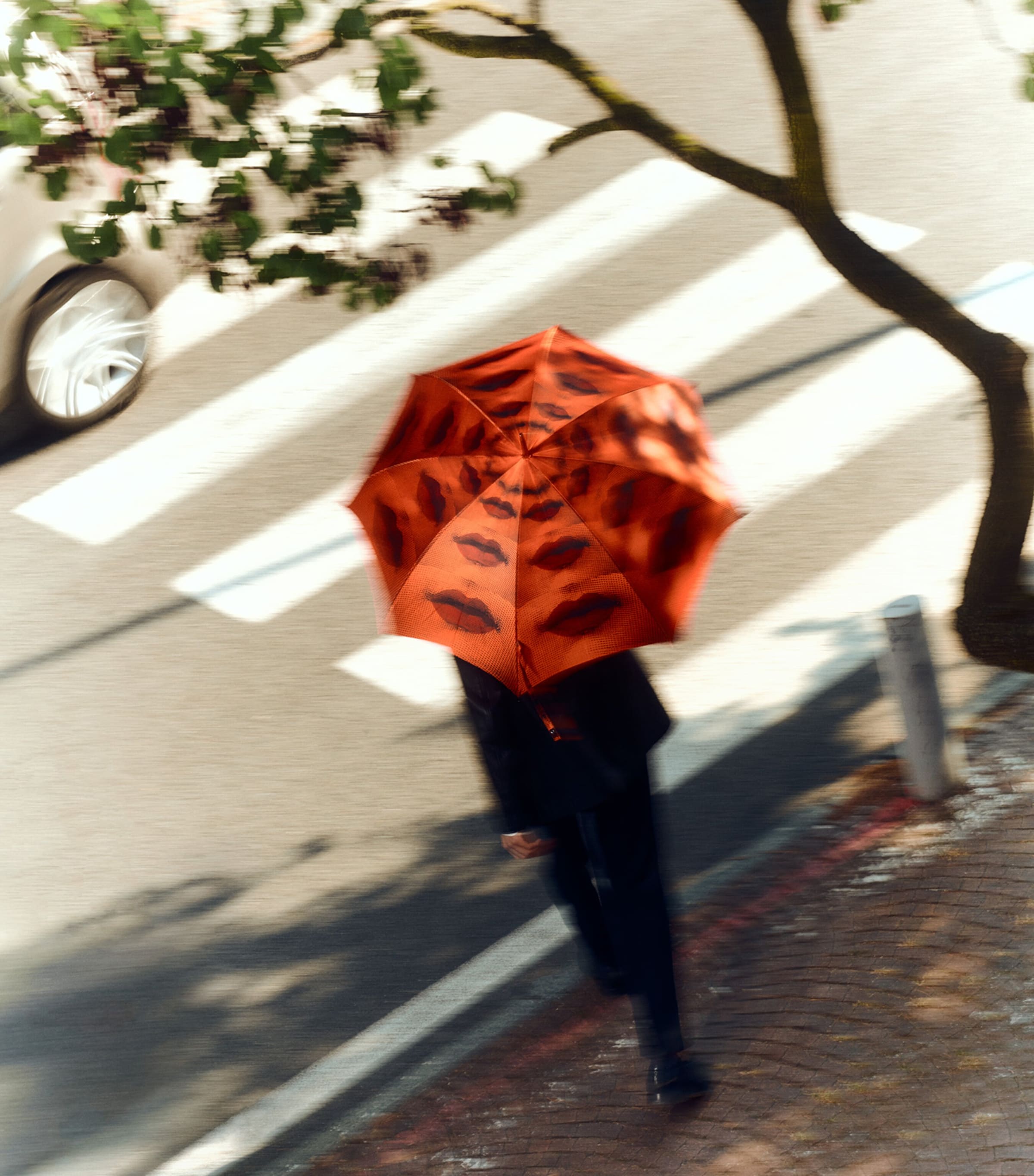 Printed Bocche Folding Umbrella MULTI Image 3