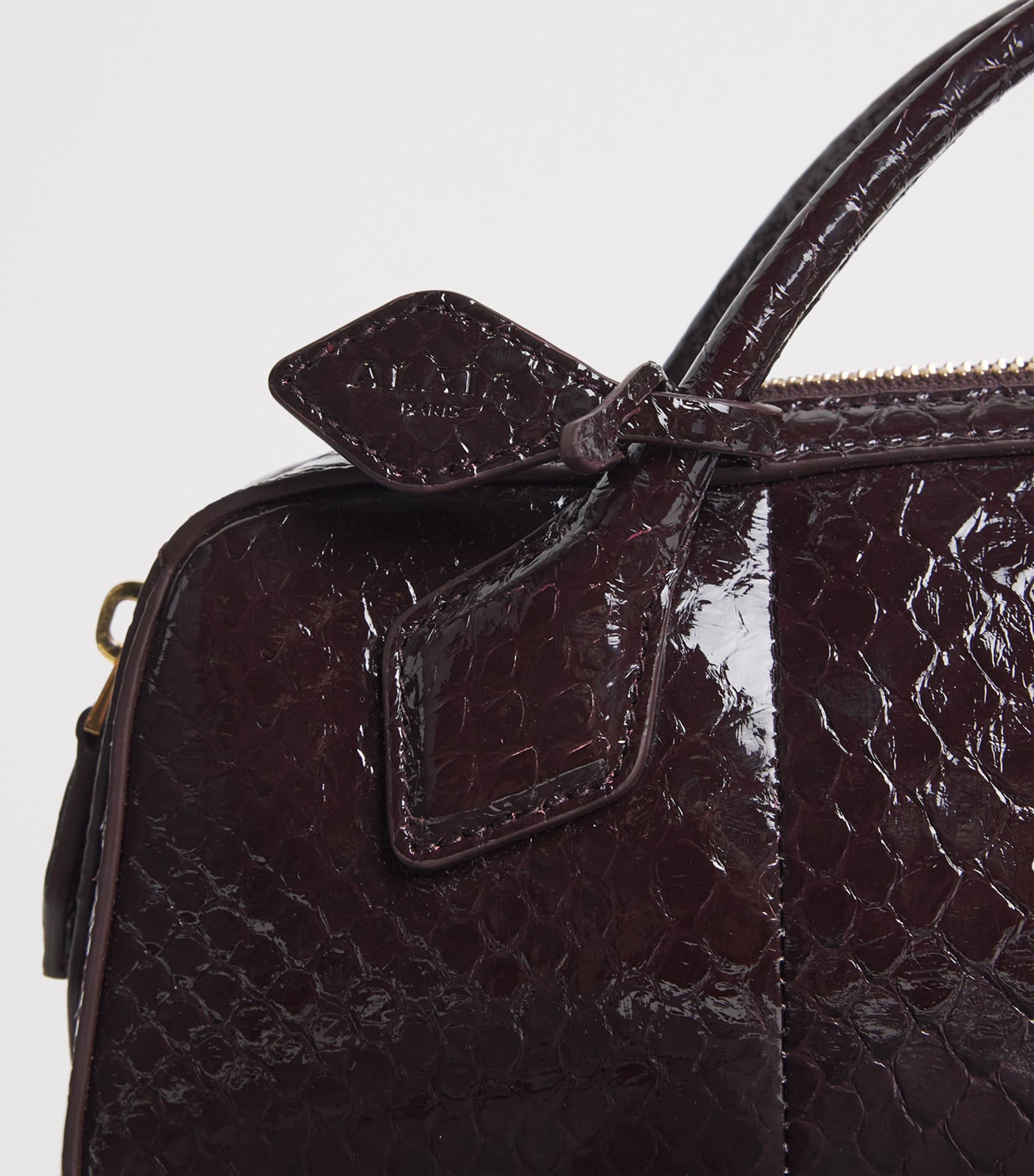 Alaïa Snakeskin Le Teckel Top-Handle Bag Bordeaux Image 6