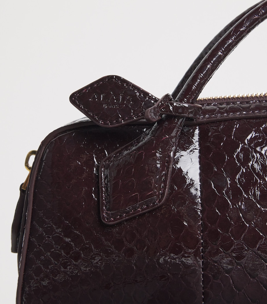 Alaïa Snakeskin Le Teckel Top-Handle Bag Bordeaux Image 6