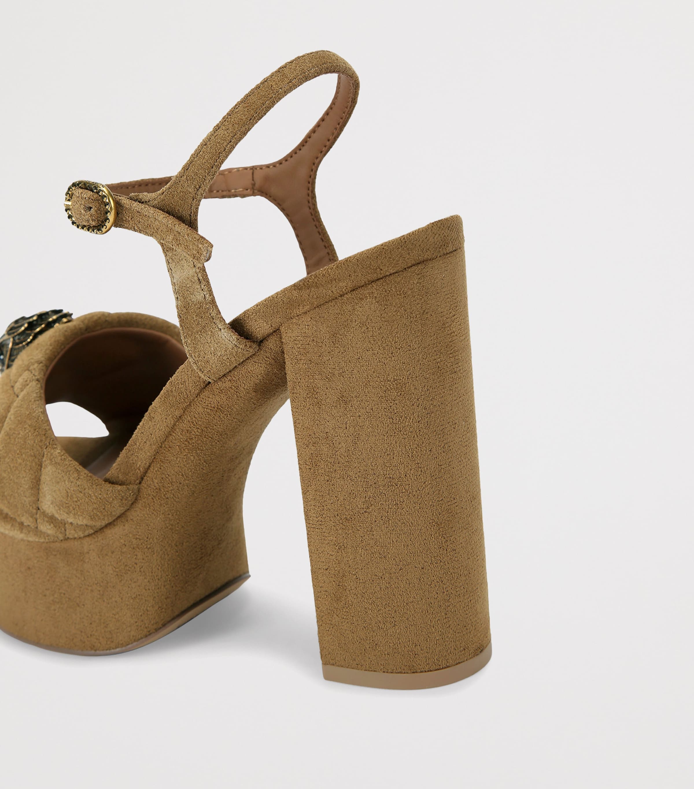 Suede Kensington Platform Sandals TAN Image 2