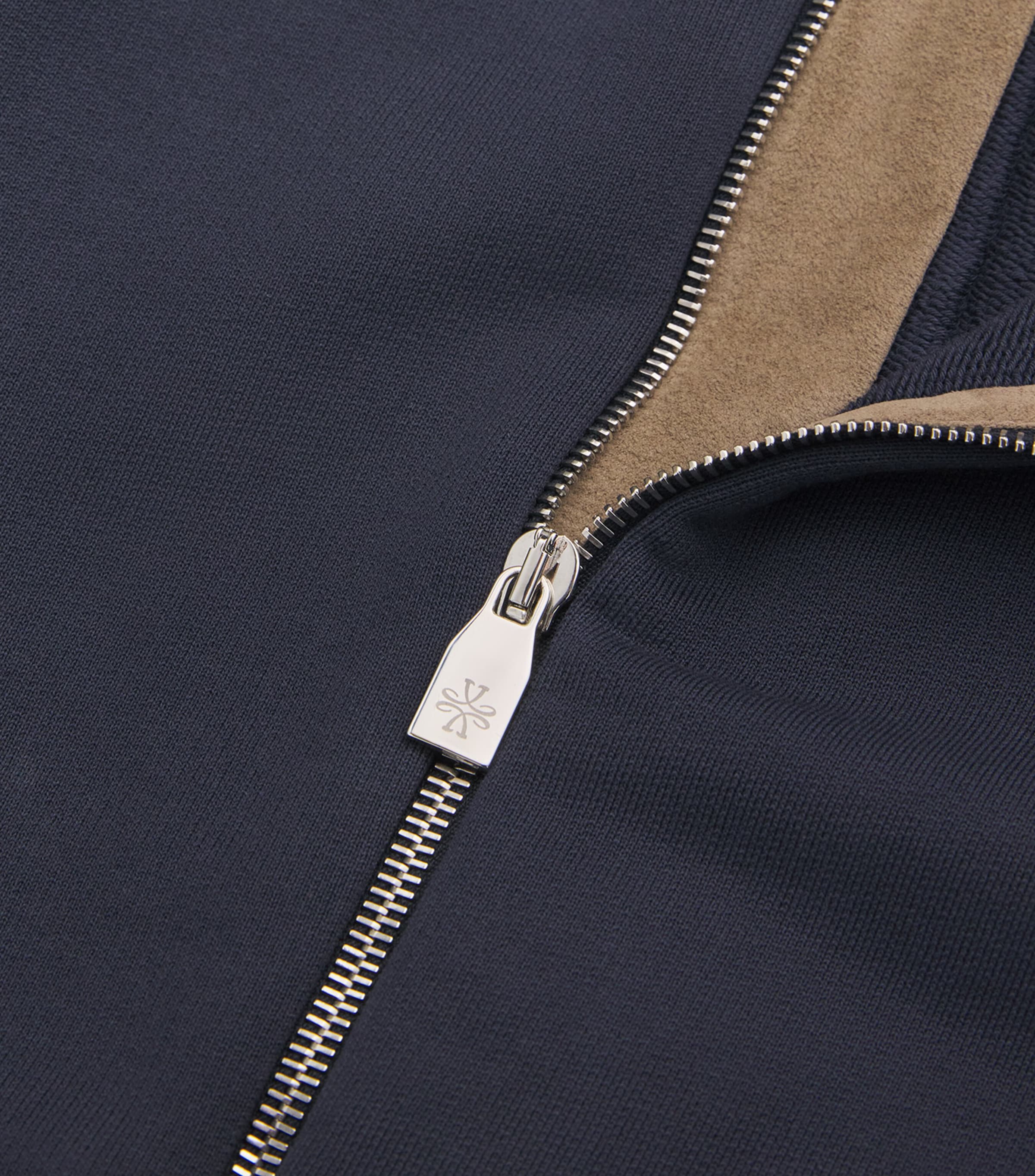 JACOB COHËN Mens Sea Island Cotton Bomber Jacket Navy Image 6