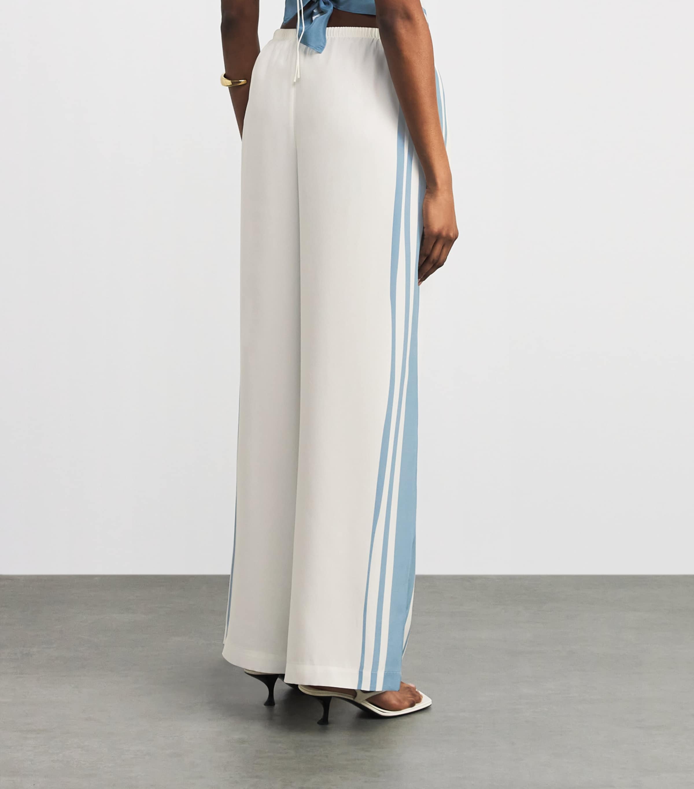 SIR. Womens Silk Drawstring Lilou Trousers Liora Blue Image 5