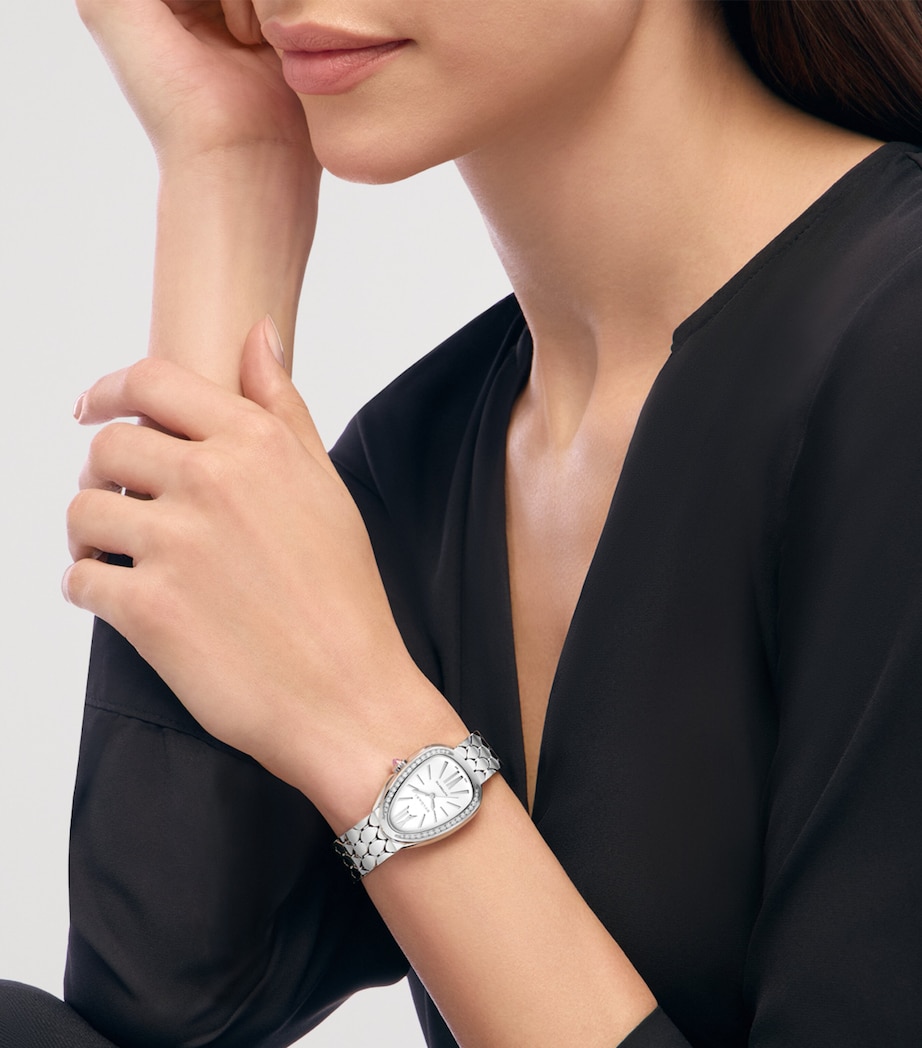 Stainless Steel and Diamond Serpenti Seduttori Watch 34mm GREY Image 5