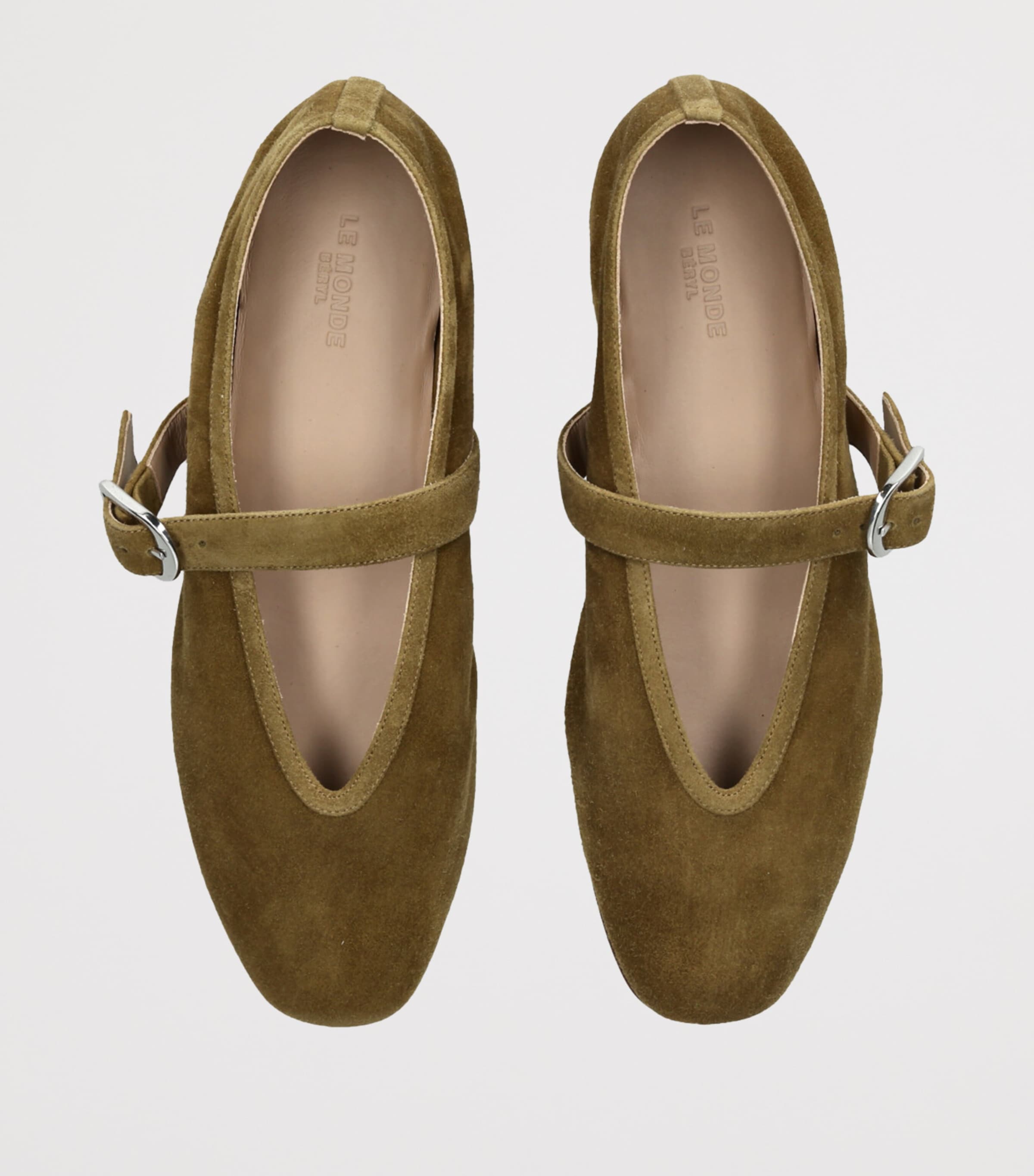 Suede Stella Ballet Flats KHAKI Image 4