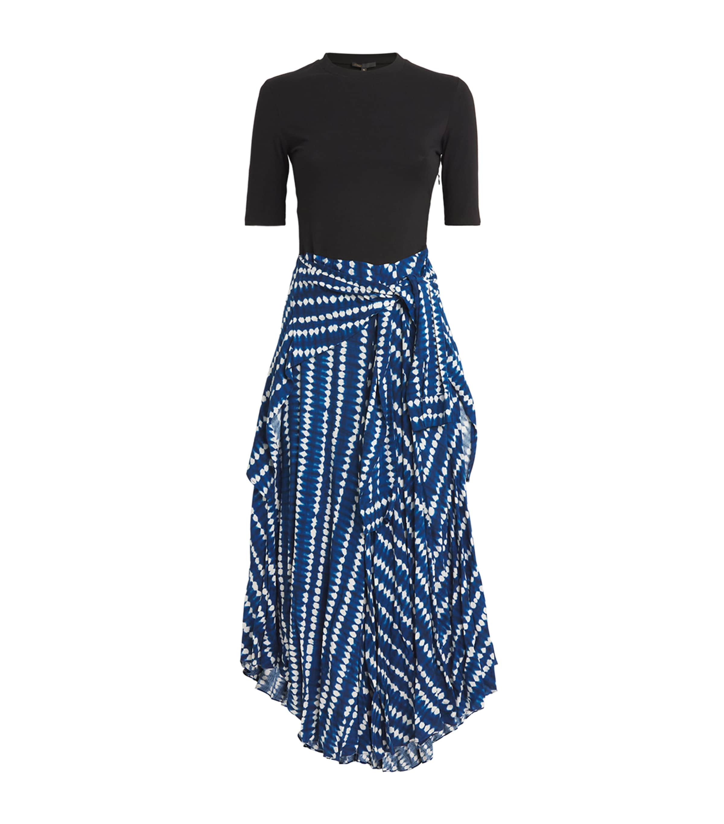 Maje Tie-dye Midi Dress In Blue