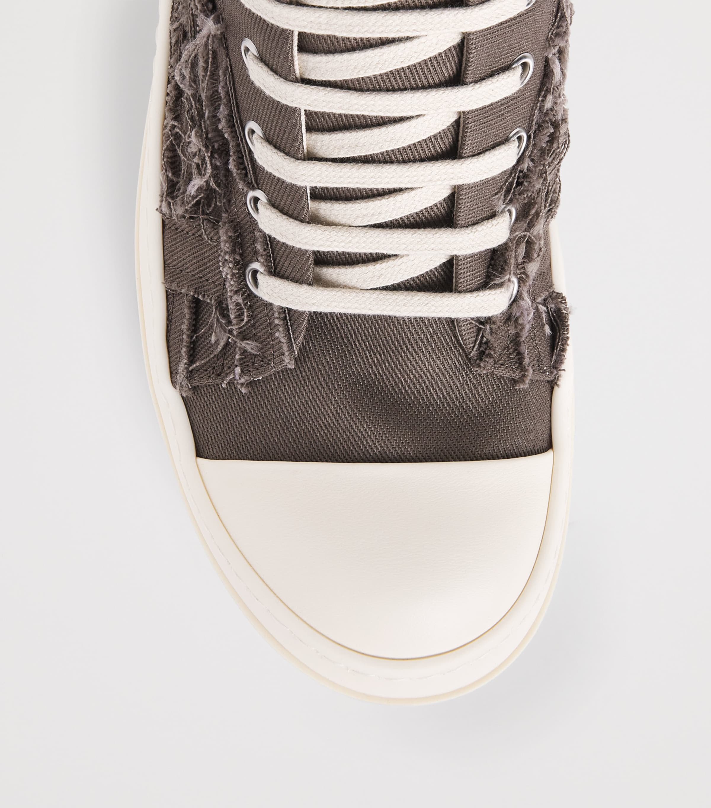 Rick Owens Denim Slashed Low-Top Sneakers Dust/milk/milk Image 6