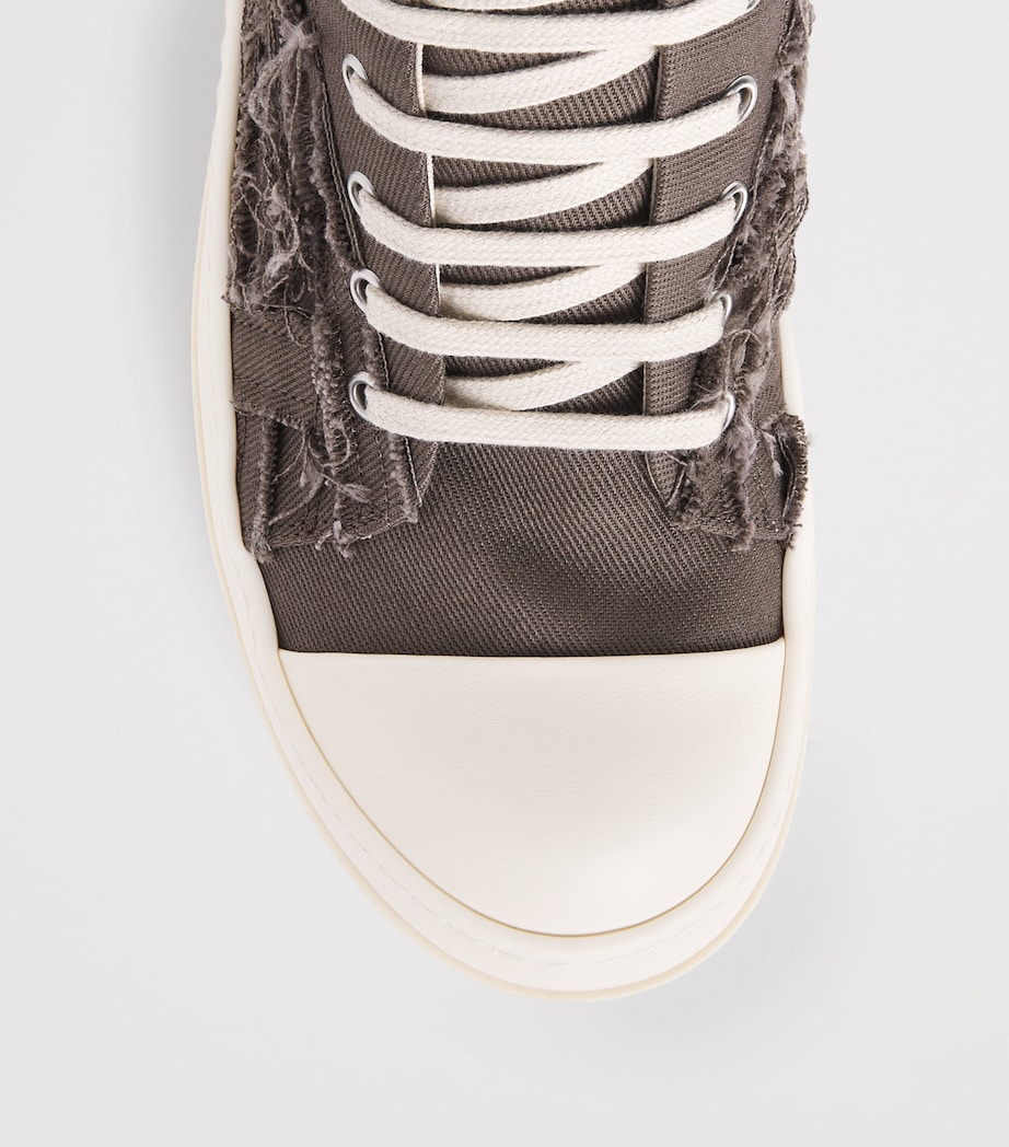 Rick Owens Denim Slashed Low-Top Sneakers Dust/milk/milk Image 6