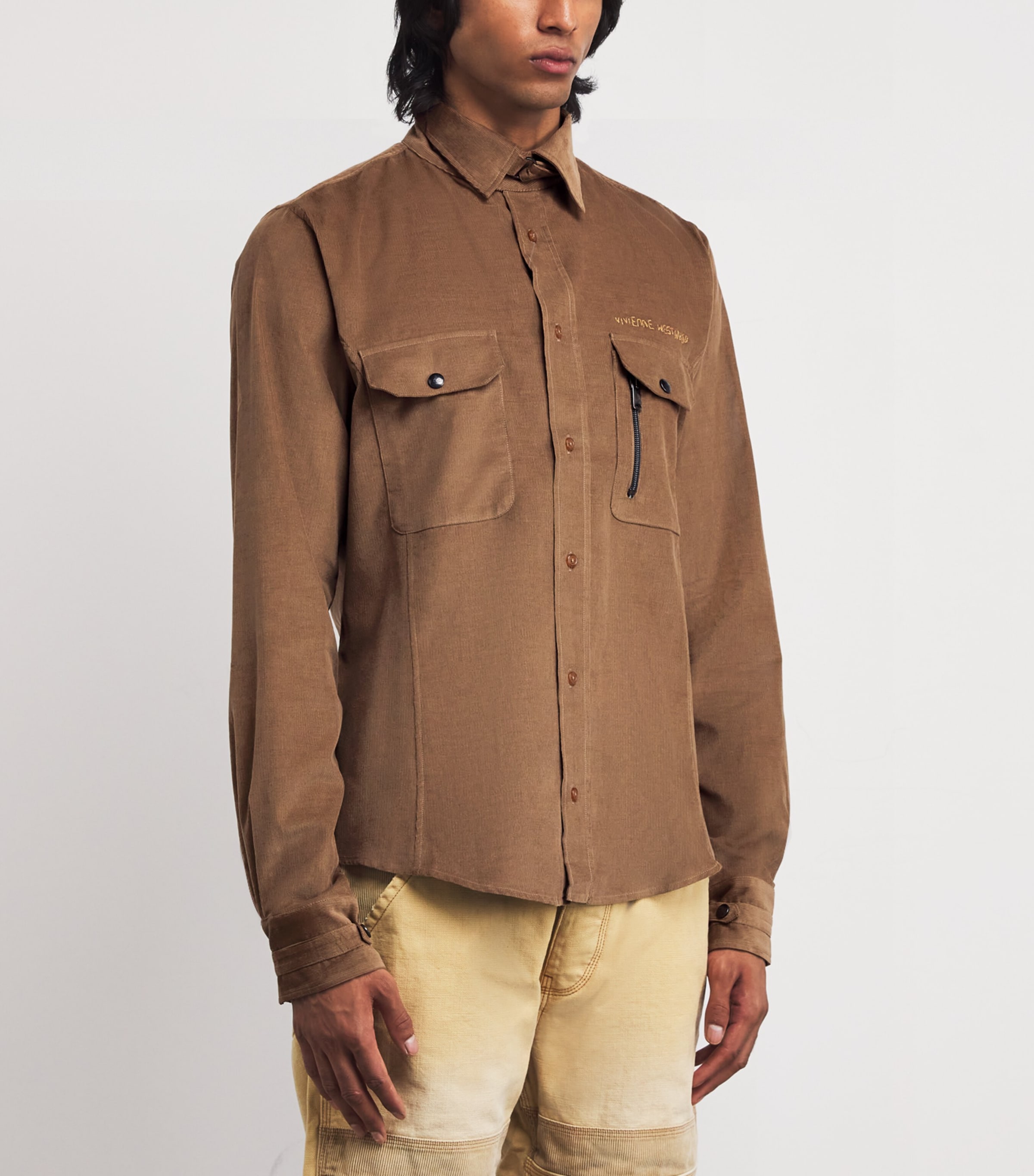 Organic Cotton Thomas Corduroy Overshirt D406 TOBACCO Image 3