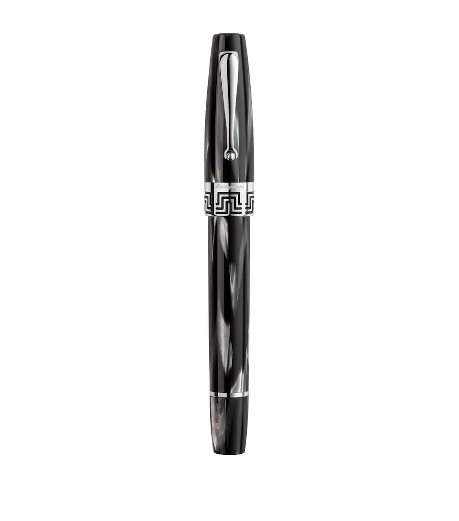 Sterling Silver-Trim Extra 1930 Fountain Pen BLACK & WHITE Image 1