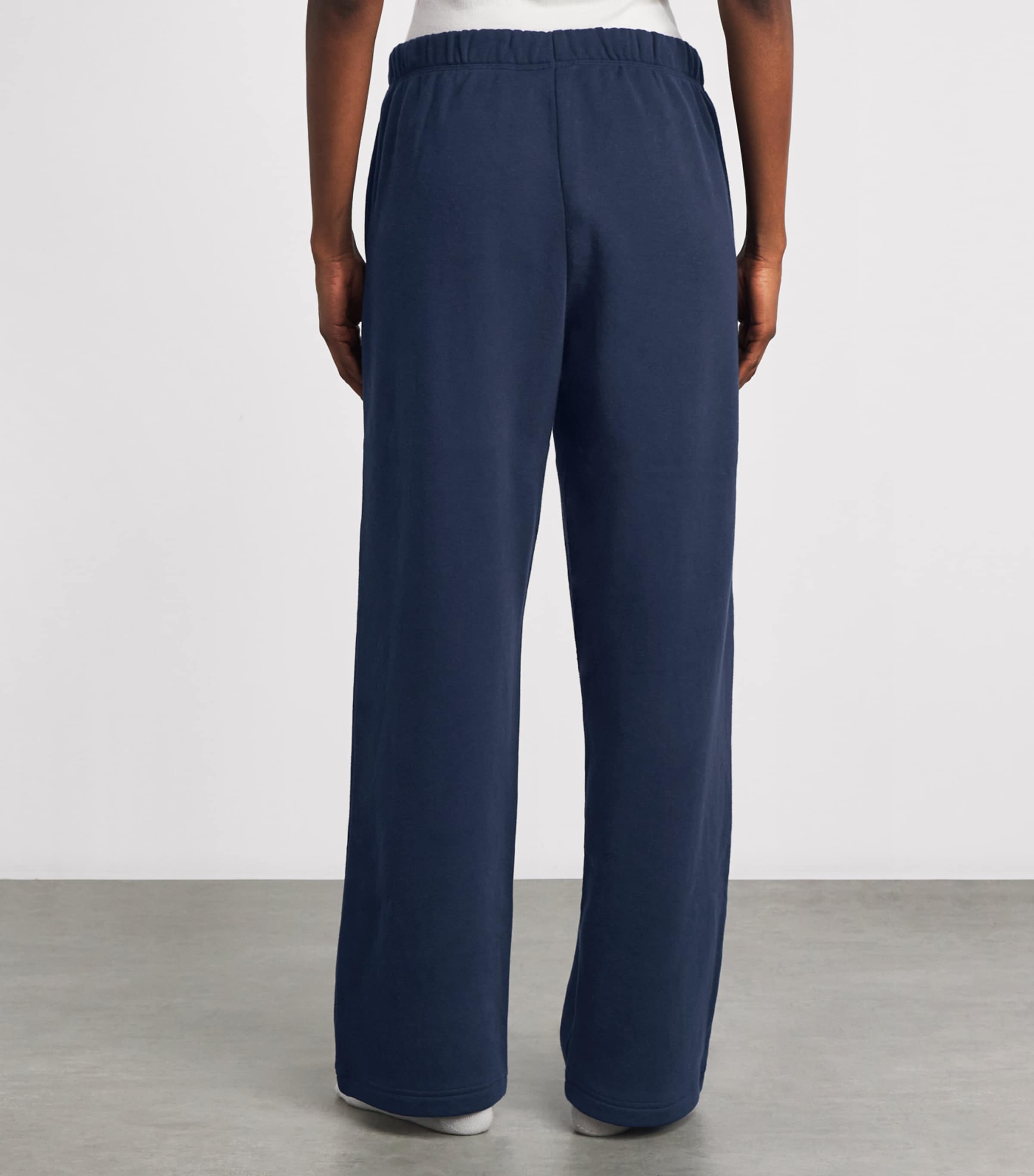 Skims Womens Cotton-Blend Fleece Straight Sweatpants Navy Image 5