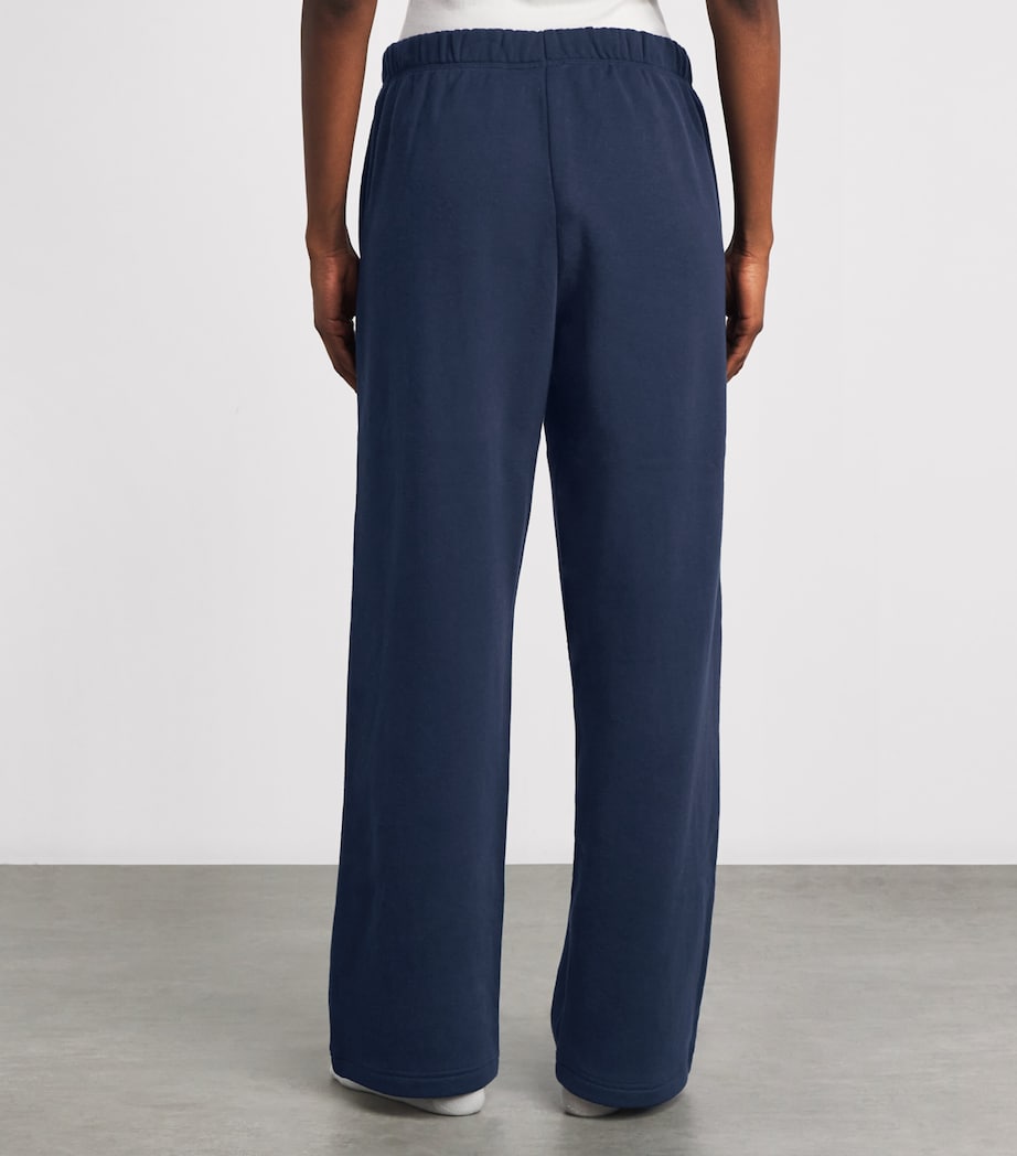 Skims Womens Cotton-Blend Fleece Straight Sweatpants Navy Image 5