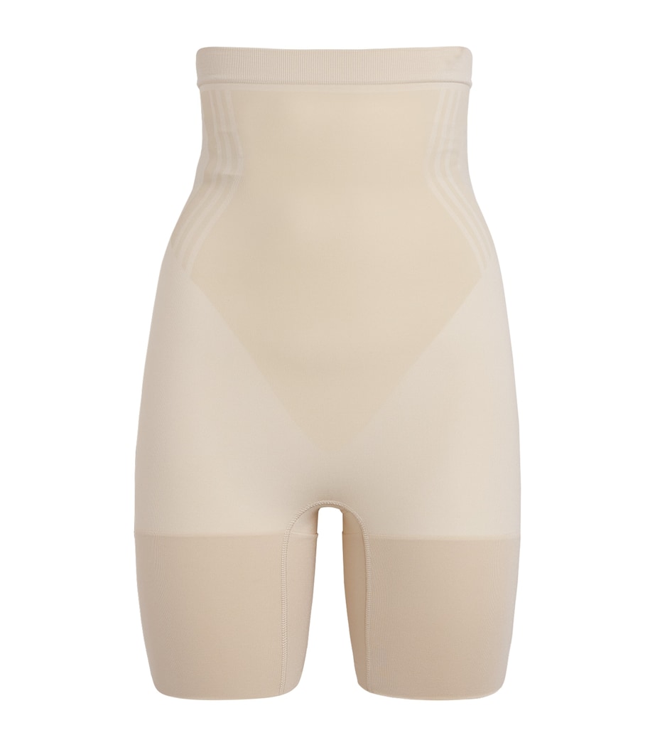 SPANX Womens SPANXsculpt GoFigure High-Waist Mid-Thigh Shorts Toasted Coconut Image 1