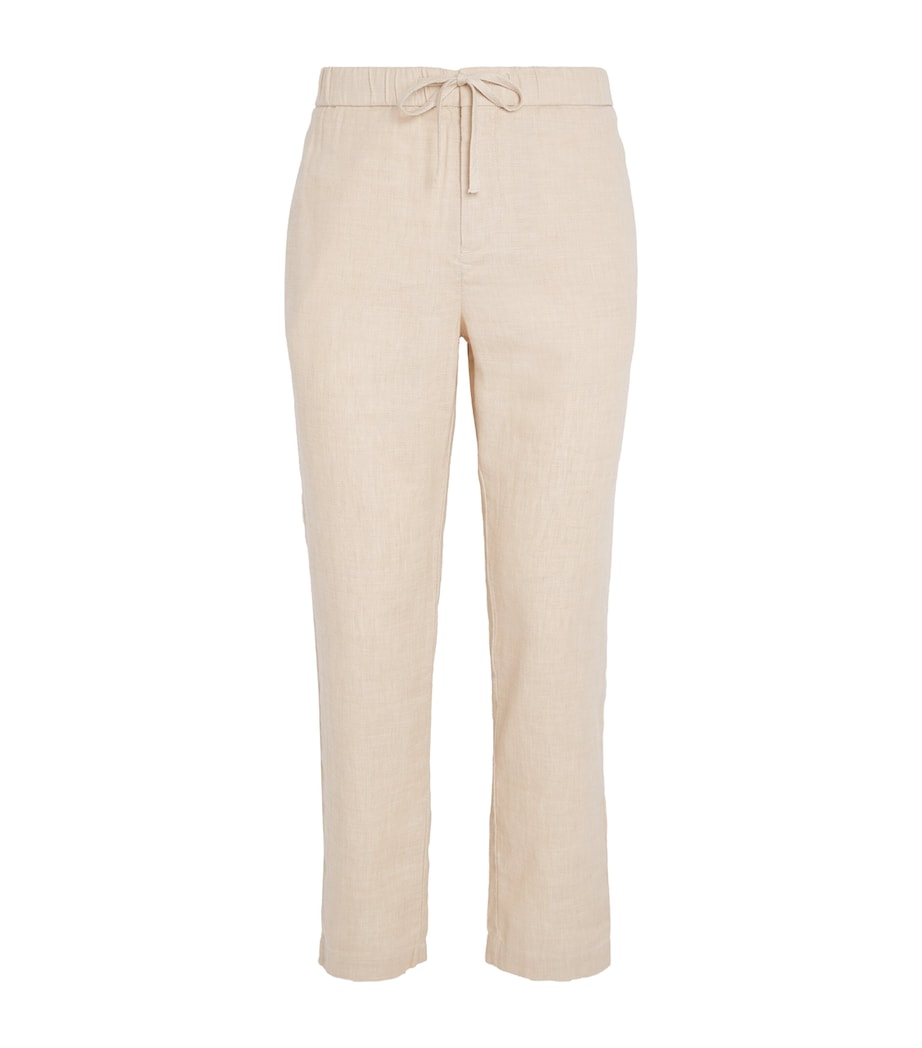 Frescobol Carioca Mens Linen-Cotton Oscar Slim Trousers Sand Image 1
