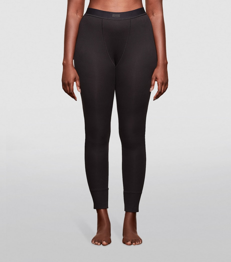Skims Womens Ribbed Leggings Soot Image 2