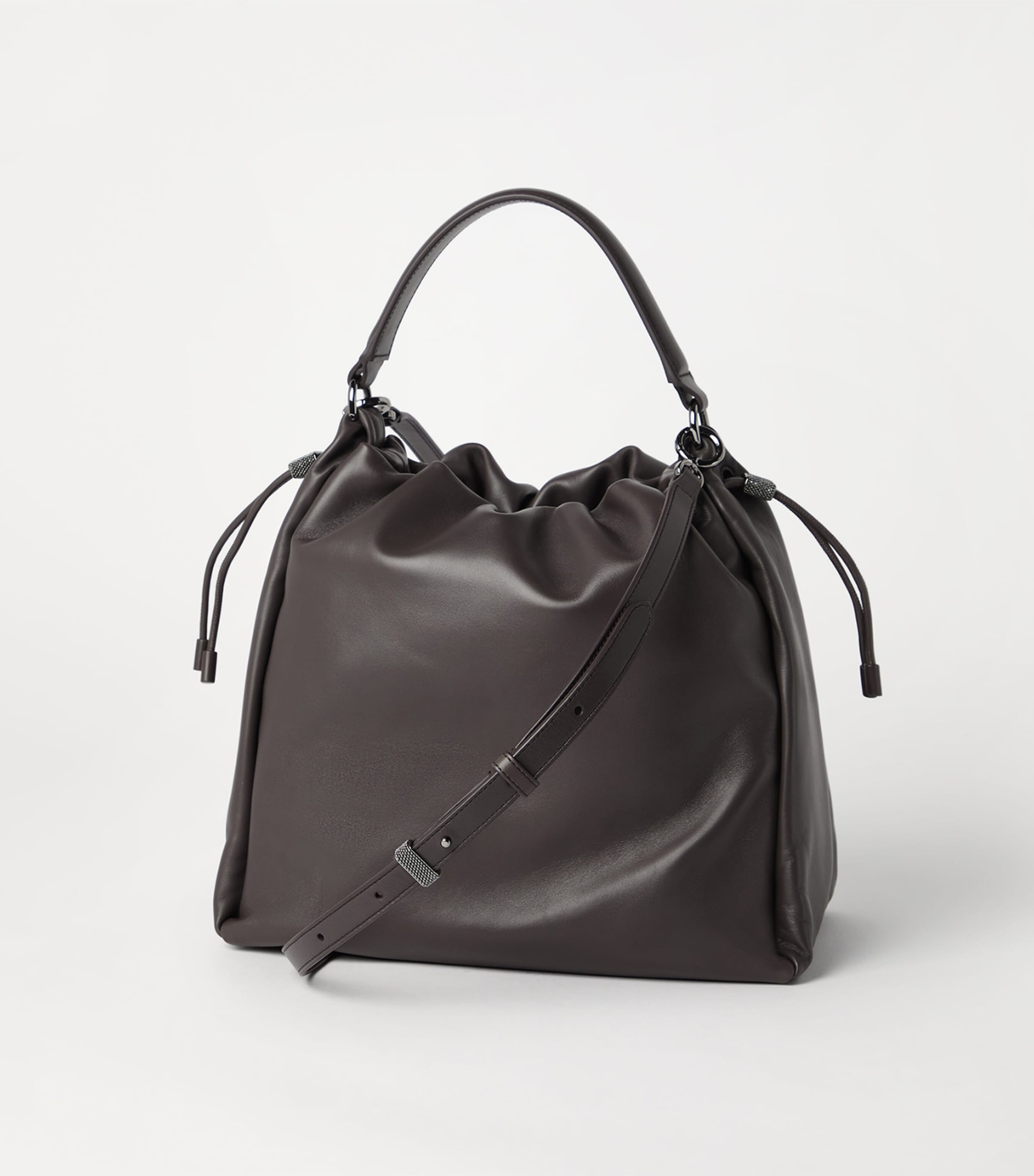 Medium Leather Mellow Bucket Bag C8279 Image 4