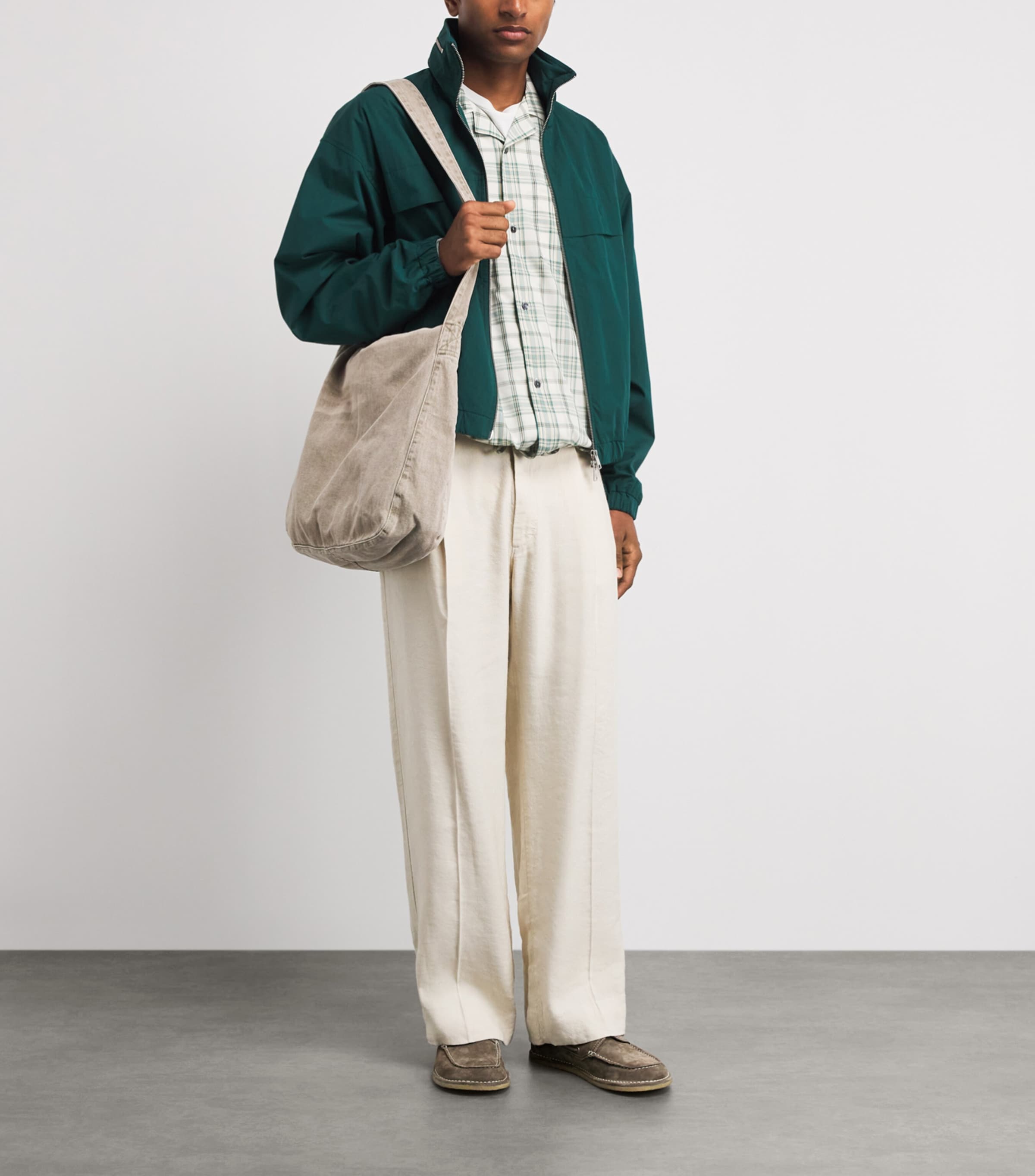 AMI Paris Suede Boat Shoes Carbone Image 4