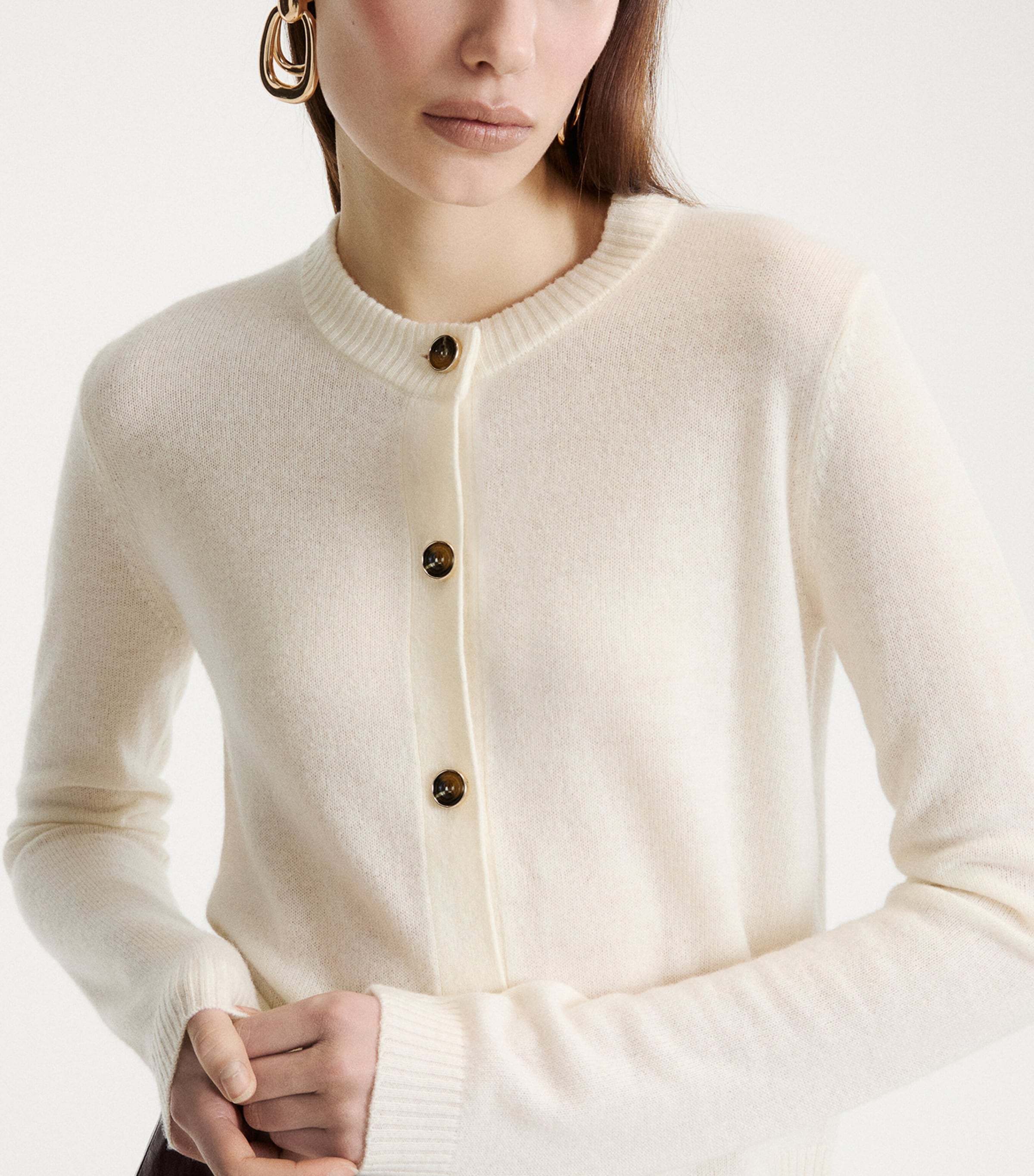 Marella Womens Cashmere Cardigan Cream Image 5