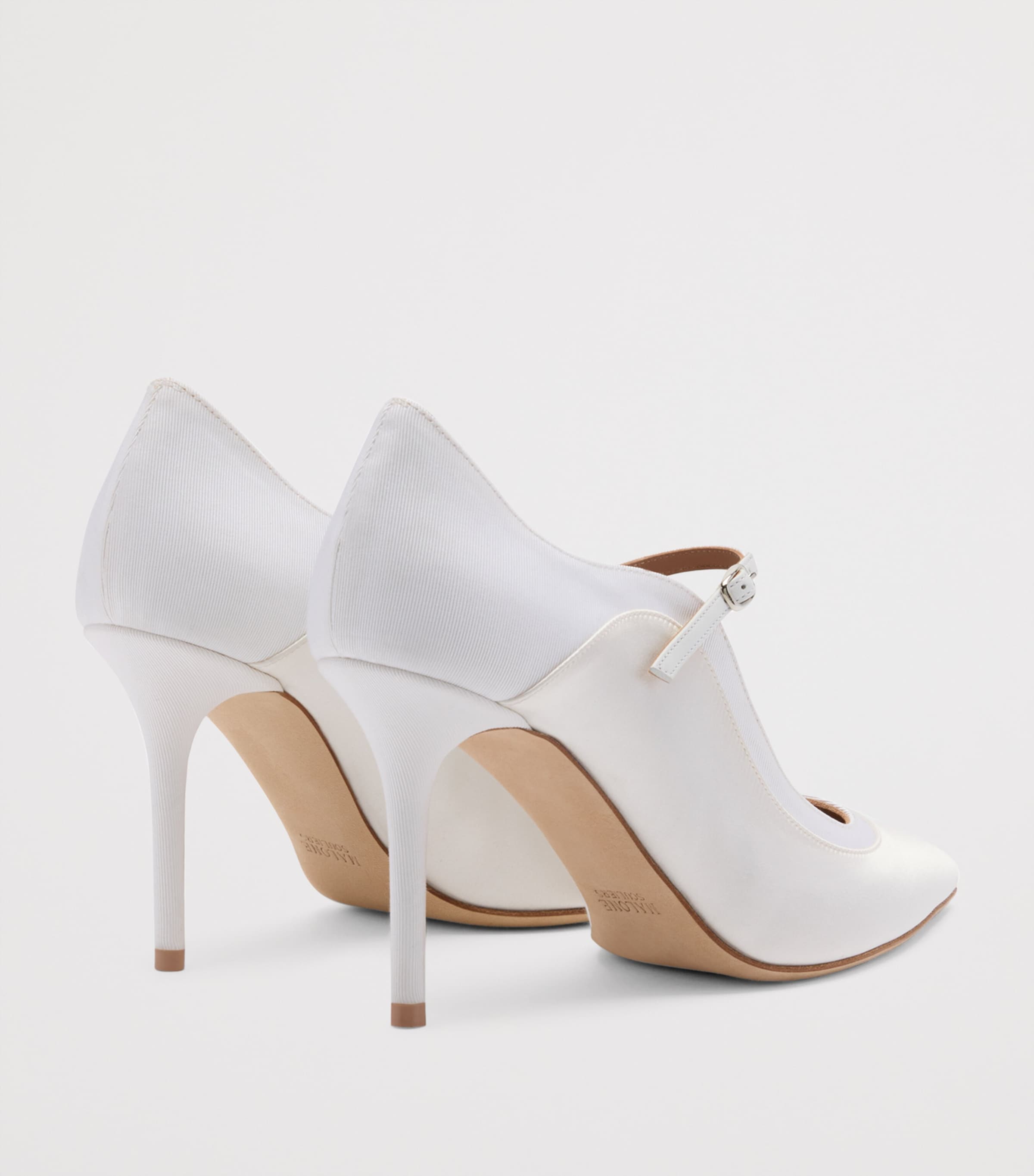 Satin Corina Heeled Pumps 85 WHITE Image 4