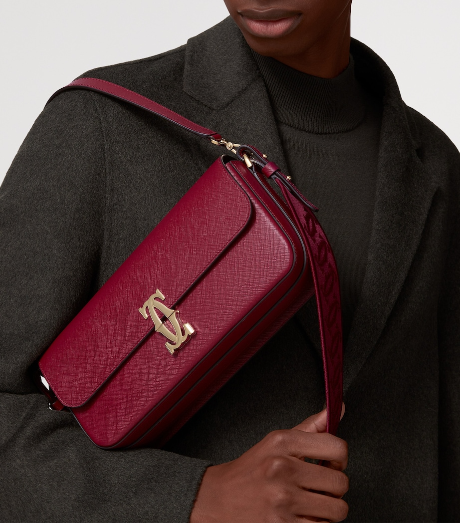 Leather C de Cartier East-West Shoulder Bag CHERRY Image 5