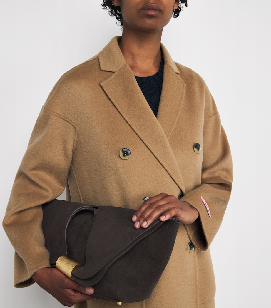 Virgin Wool Double-Breasted Coat CAMEL Image 6