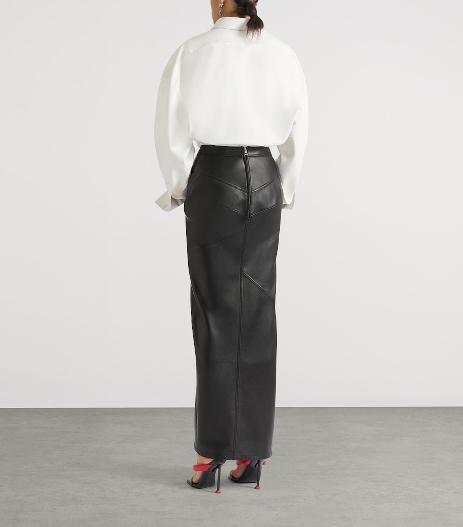 Givenchy Womens Lambskin Wrap Midi Skirt Black Image 5
