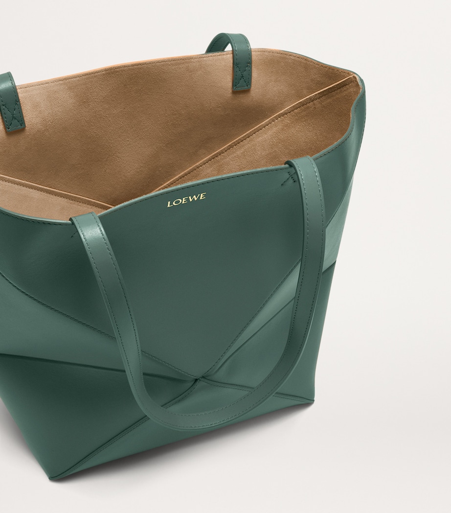 LOEWE Medium Leather Puzzle Fold Tote Bag Vetiver Image 7