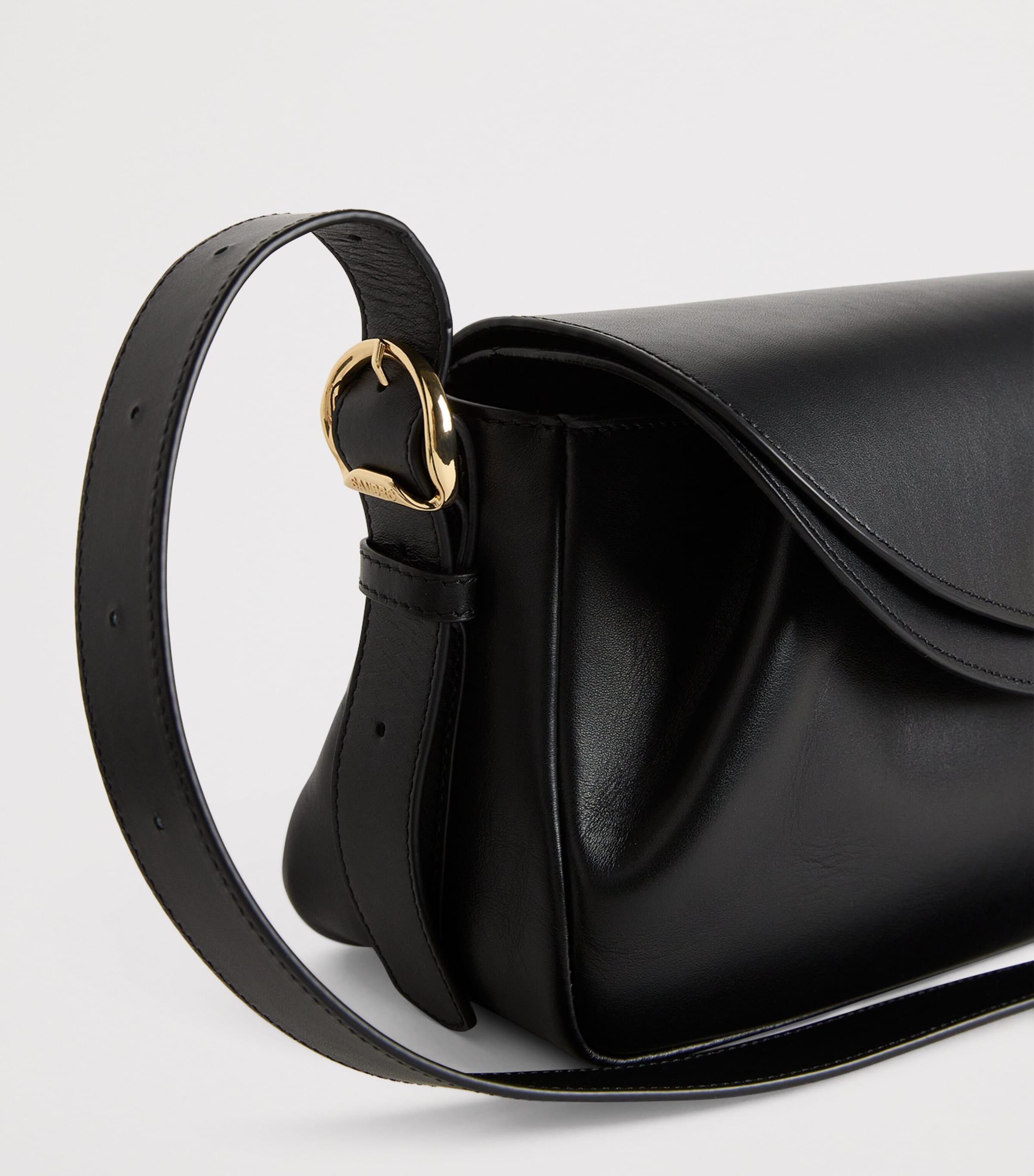 Sandro Paris Leather Le Mambo Shoulder Bag Black Image 4