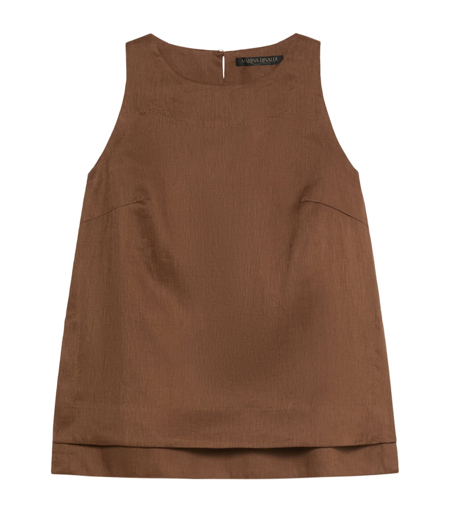 Marina Rinaldi Womens Linen Sleeveless Blouse Cocoa Image 1