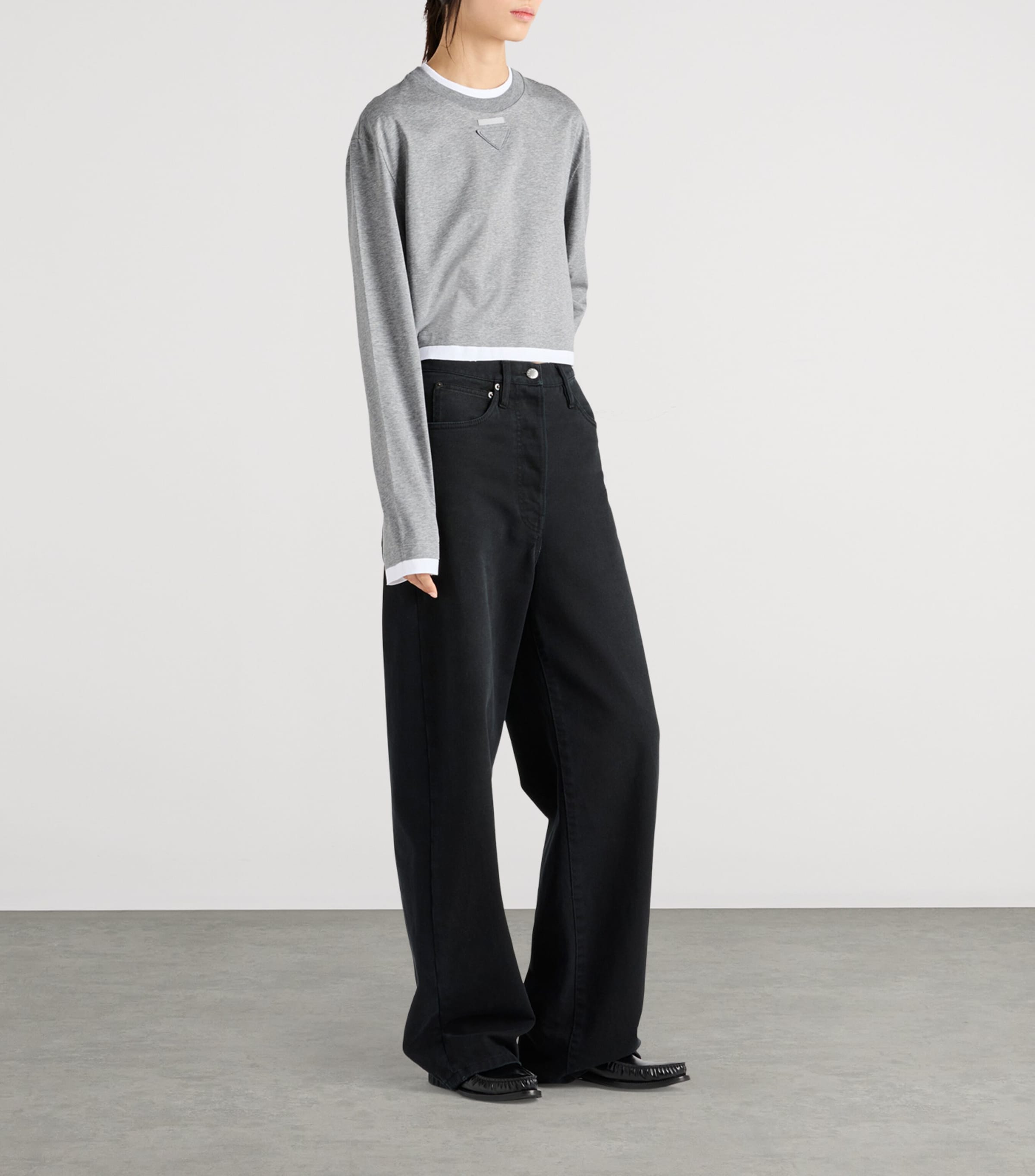 Cotton Jersey Layered-Effect T-Shirt F0684 Image 2