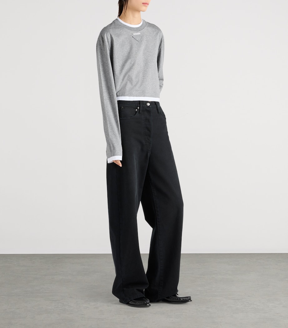 Cotton Jersey Layered-Effect T-Shirt F0684 Image 2