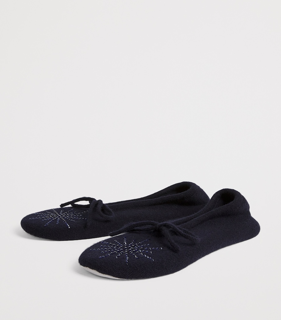 Cashmere Crystal-Embellished Dolly Slippers MIDNIGHT/DARK I Image 2