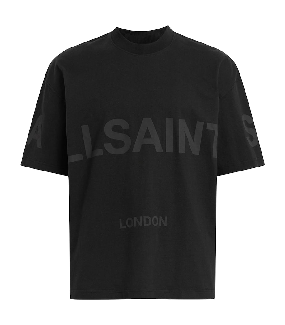 AllSaints Mens Cotton Biggy Logo T-Shirt Jet Black Image 1