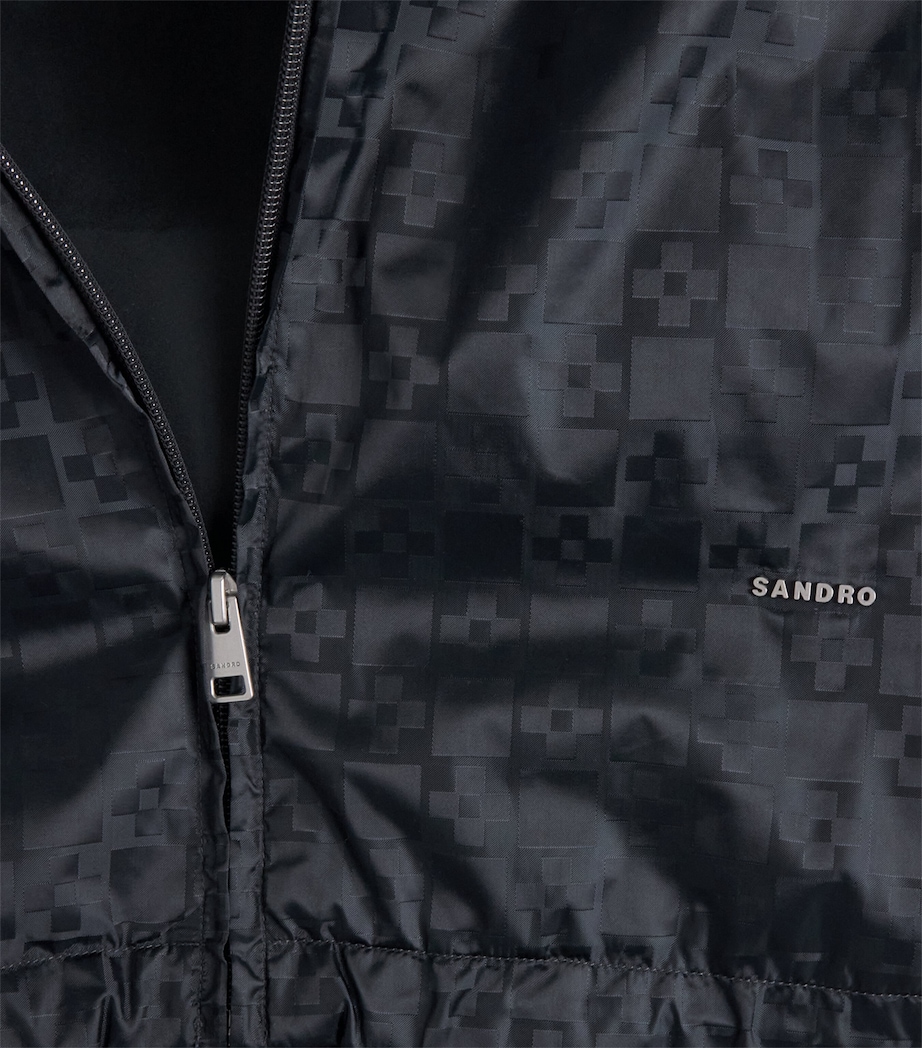 Sandro Paris Mens Technical Fabric Jacquard Jacket Dark Grey Image 6