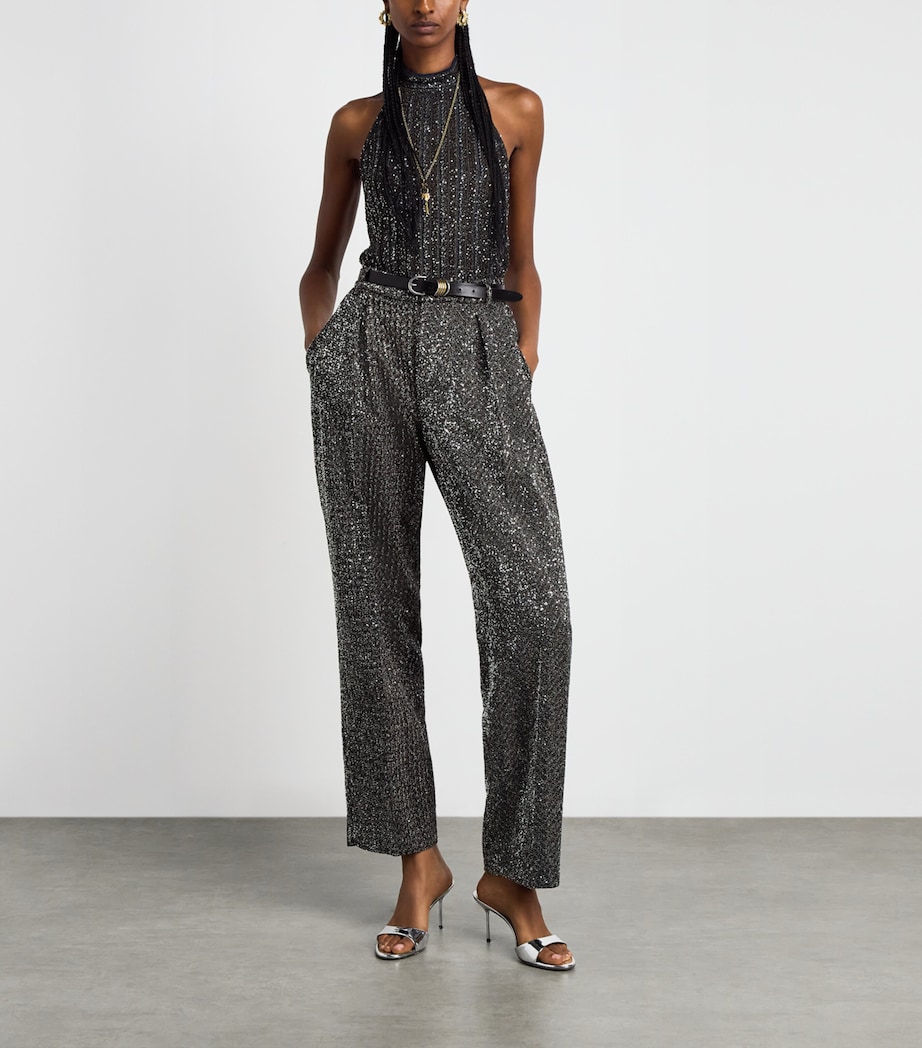 Missoni Womens Metallic Straight Trousers Blk/rst/slvr Image 2